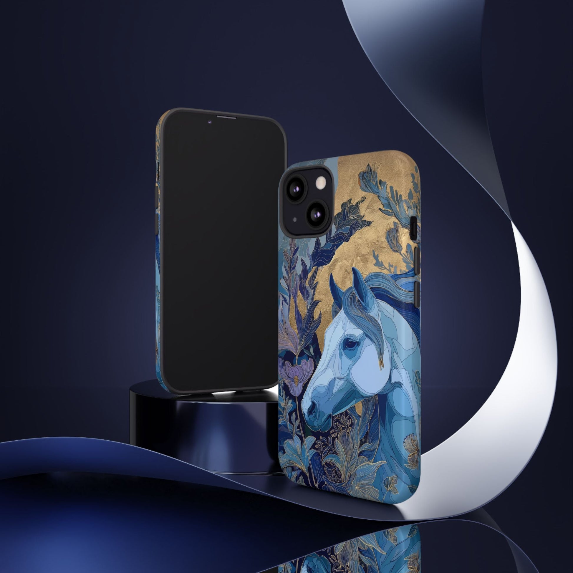 Elegant Horse iPhone Case - Floral Design With White Horse, Unique Gift - FlooredByArt