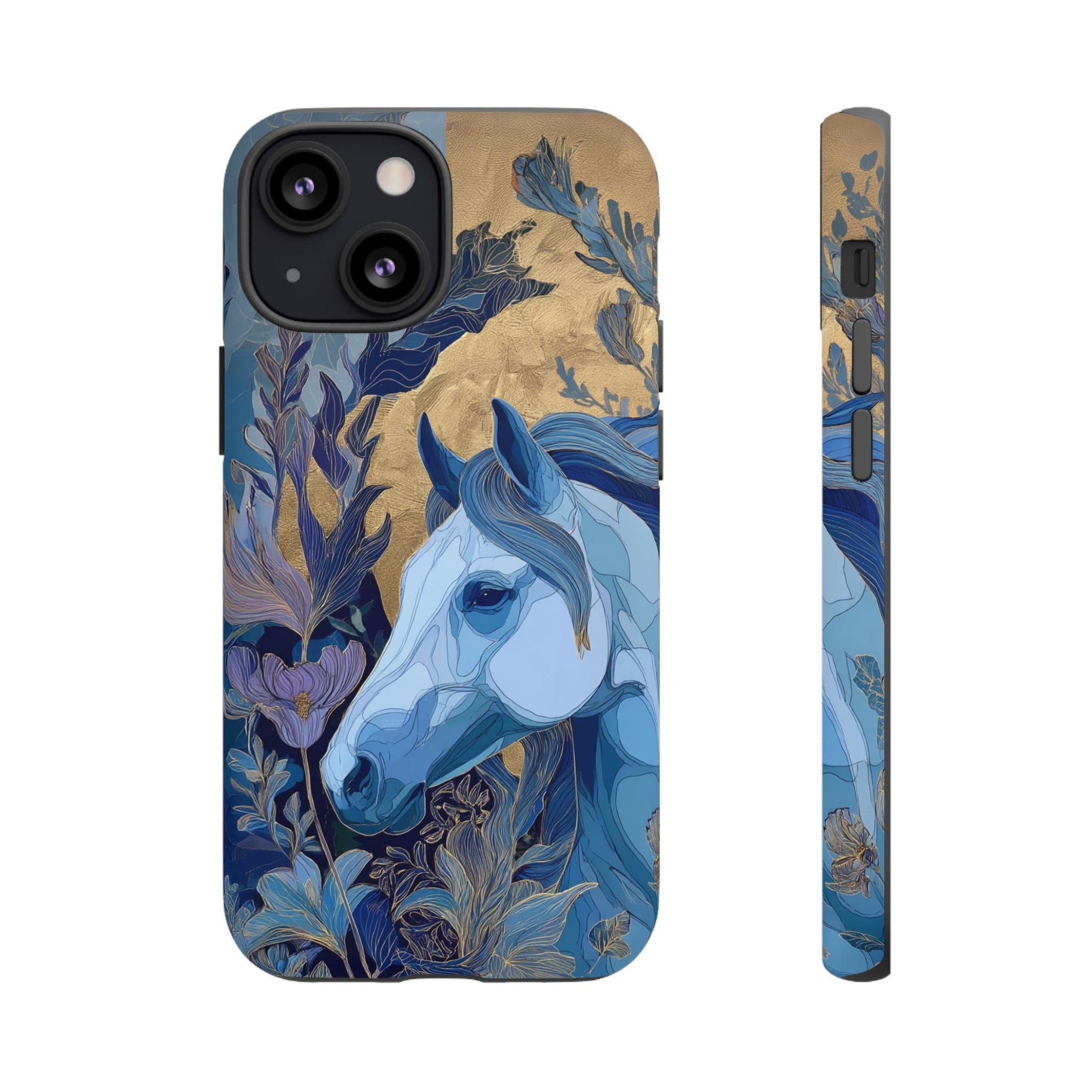 Elegant Horse iPhone Case - Floral Design With White Horse, Unique Gift - FlooredByArt