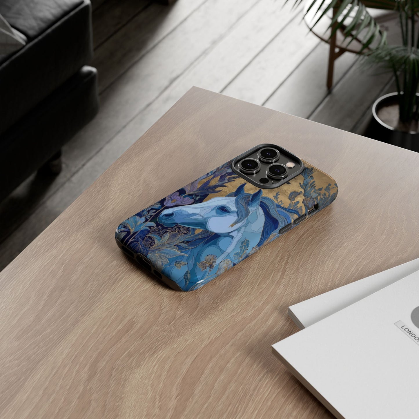 Elegant Horse iPhone Case - Floral Design With White Horse, Unique Gift - FlooredByArt