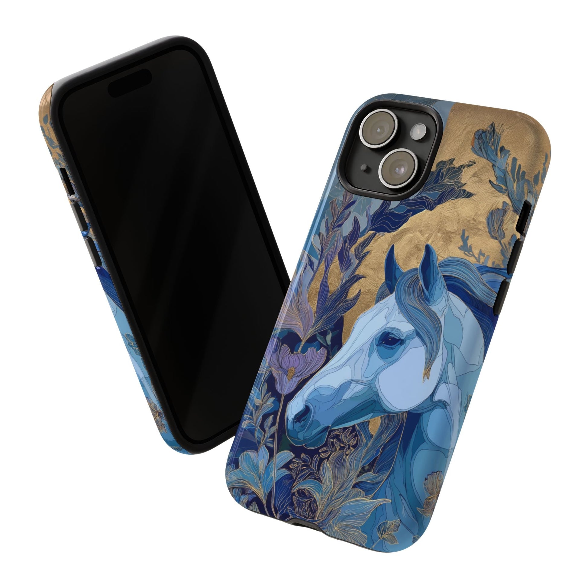 Elegant Horse iPhone Case - Floral Design With White Horse, Unique Gift - FlooredByArt