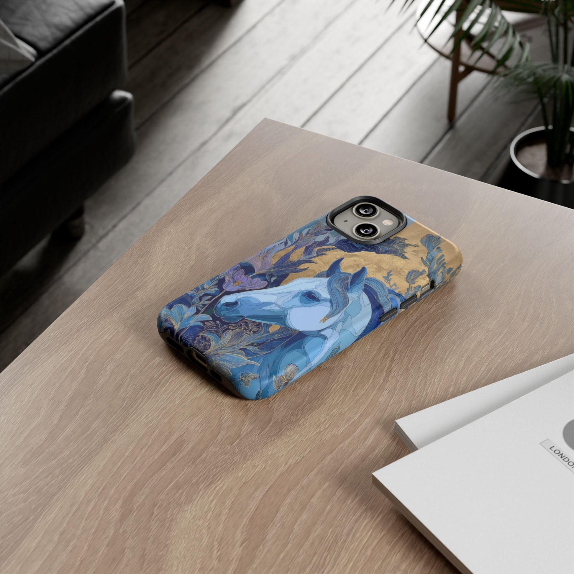 Elegant Horse iPhone Case - Floral Design With White Horse, Unique Gift - FlooredByArt