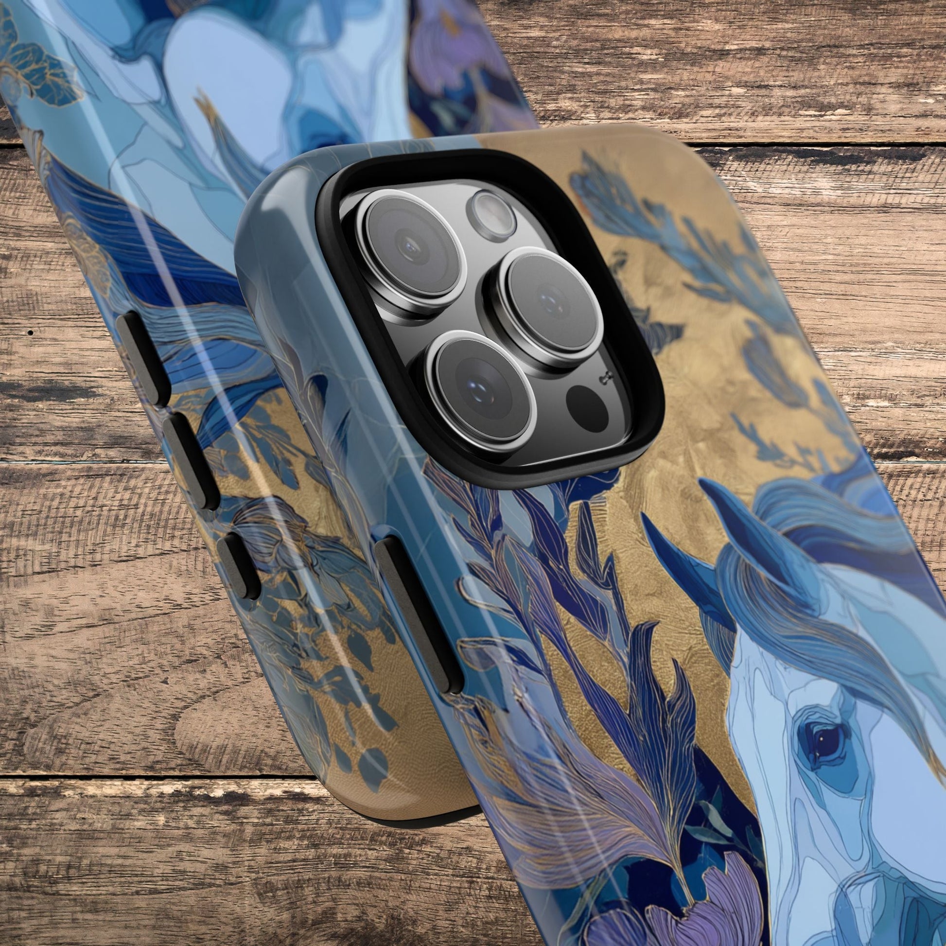 Elegant Horse iPhone Case - Floral Design With White Horse, Unique Gift - FlooredByArt