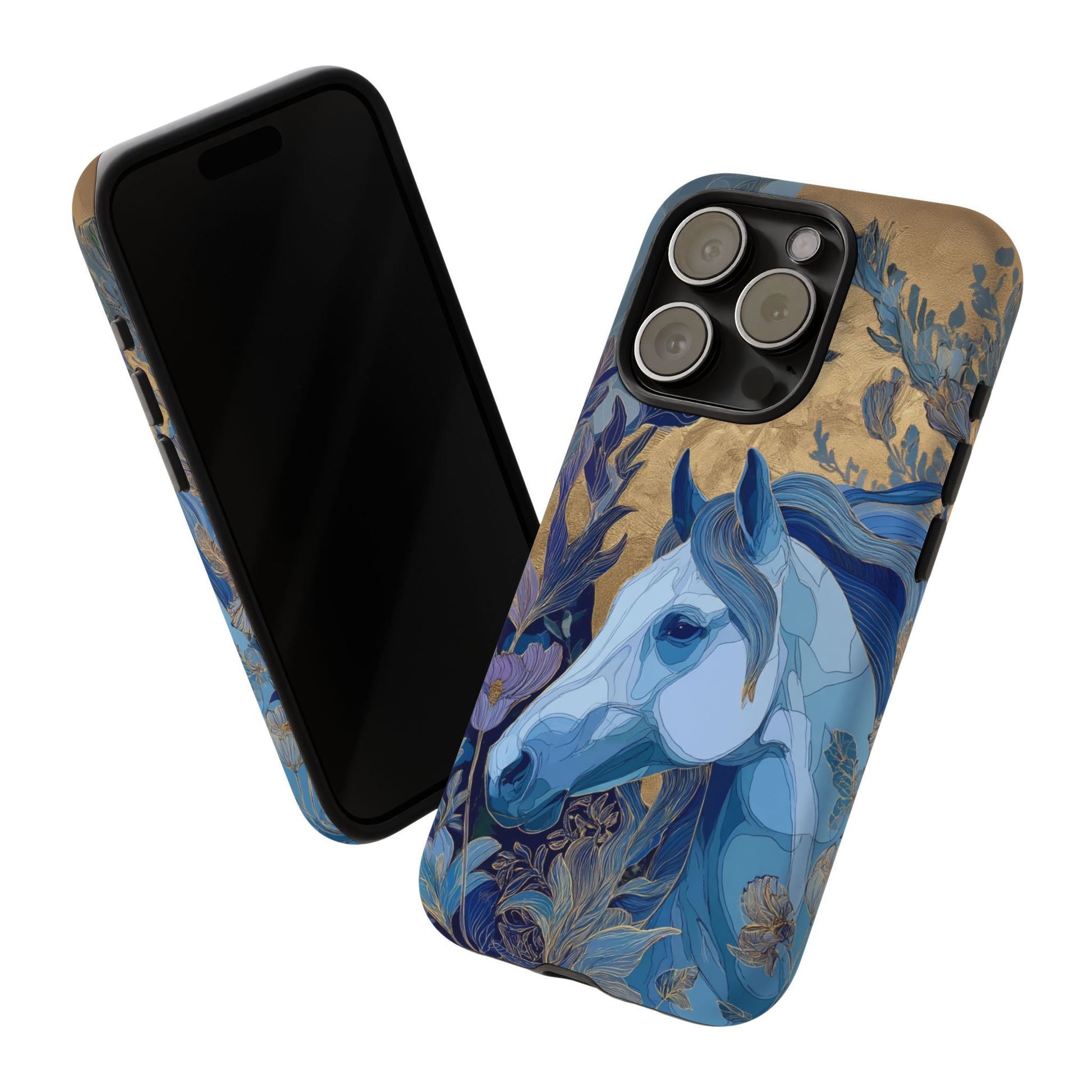 Elegant Horse iPhone Case - Floral Design With White Horse, Unique Gift - FlooredByArt