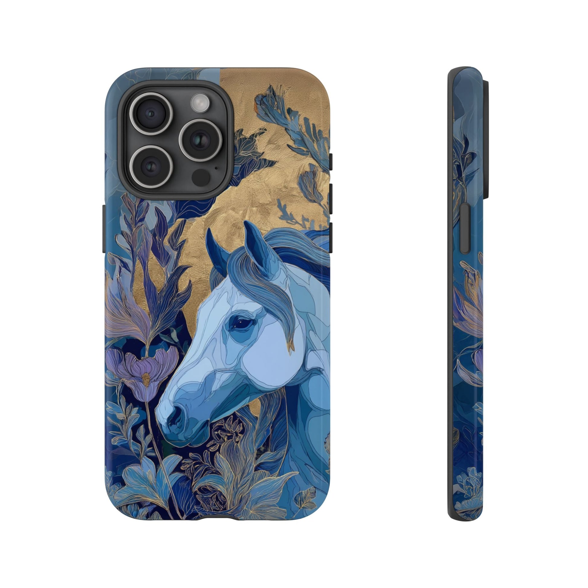 Elegant Horse iPhone Case - Floral Design With White Horse, Unique Gift - FlooredByArt