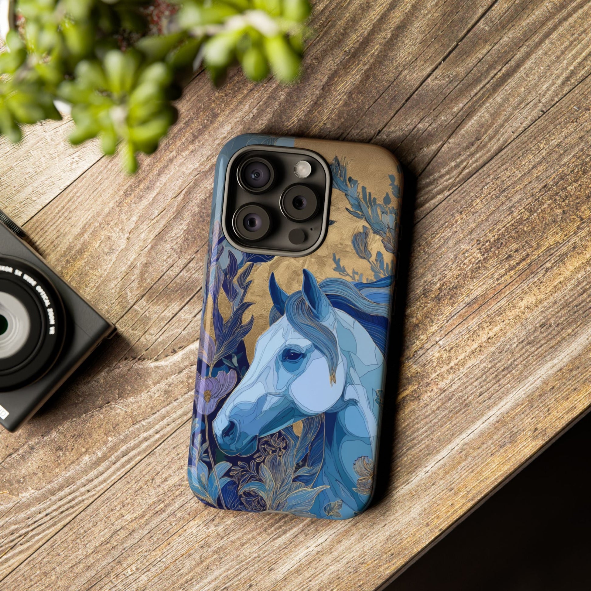 Elegant Horse iPhone Case - Floral Design With White Horse, Unique Gift - FlooredByArt