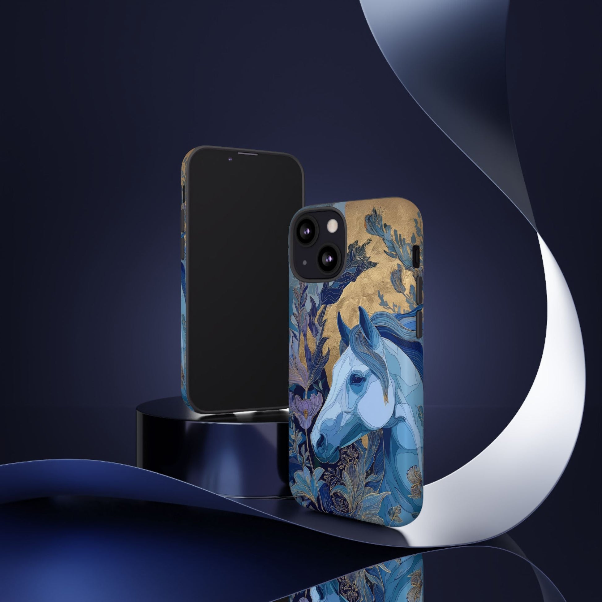 Elegant Horse iPhone Case - Floral Design With White Horse, Unique Gift - FlooredByArt