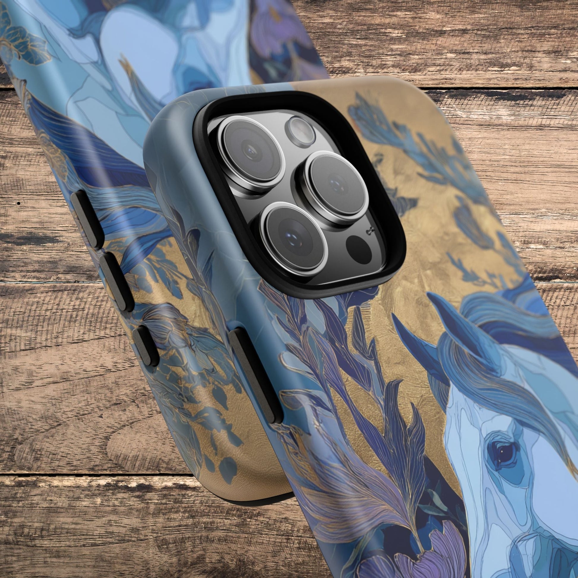 Elegant Horse iPhone Case - Floral Design With White Horse, Unique Gift - FlooredByArt