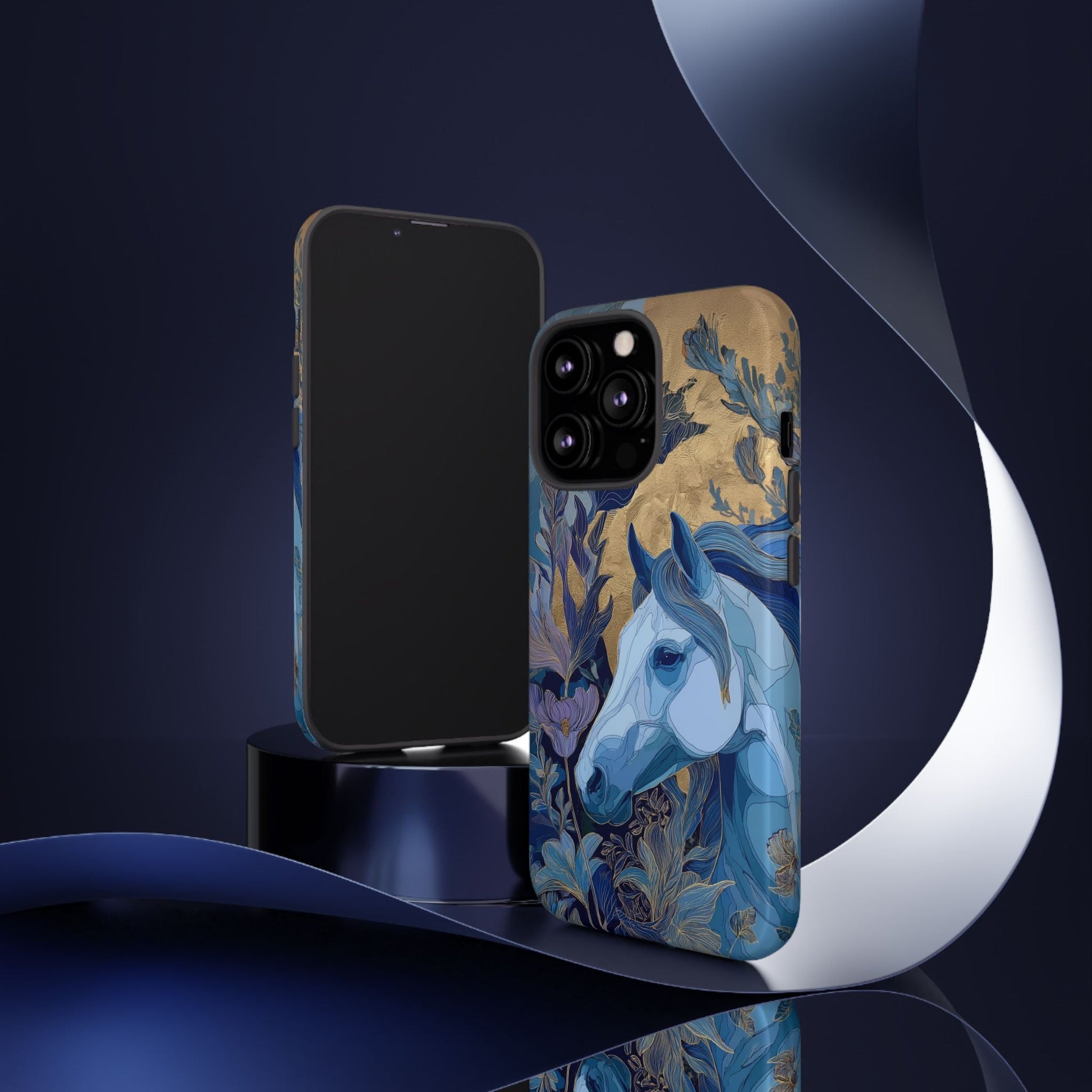 Elegant Horse iPhone Case - Floral Design With White Horse, Unique Gift - FlooredByArt