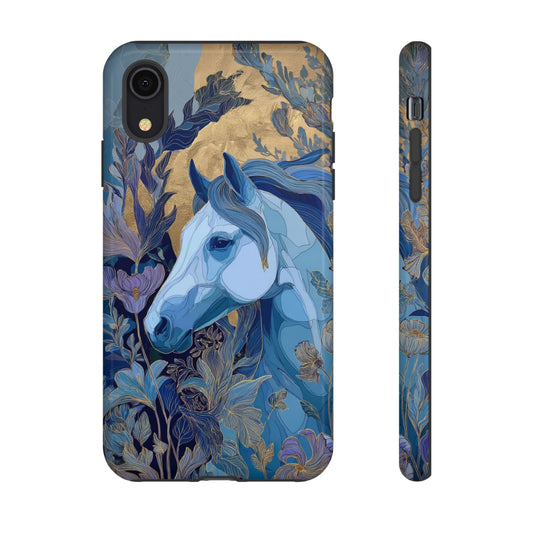 Elegant Horse iPhone Case - Floral Design With White Horse, Unique Gift - FlooredByArt