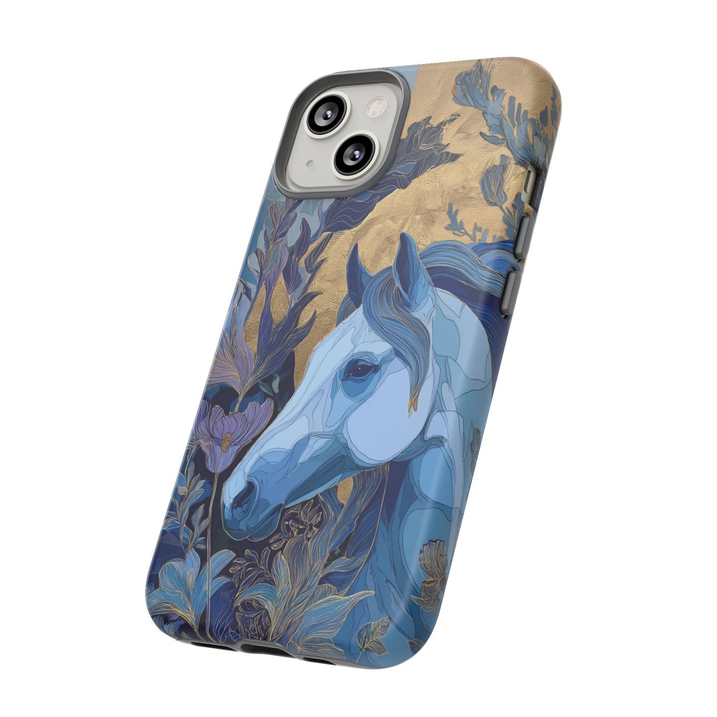 Elegant Horse iPhone Case - Floral Design With White Horse, Unique Gift - FlooredByArt