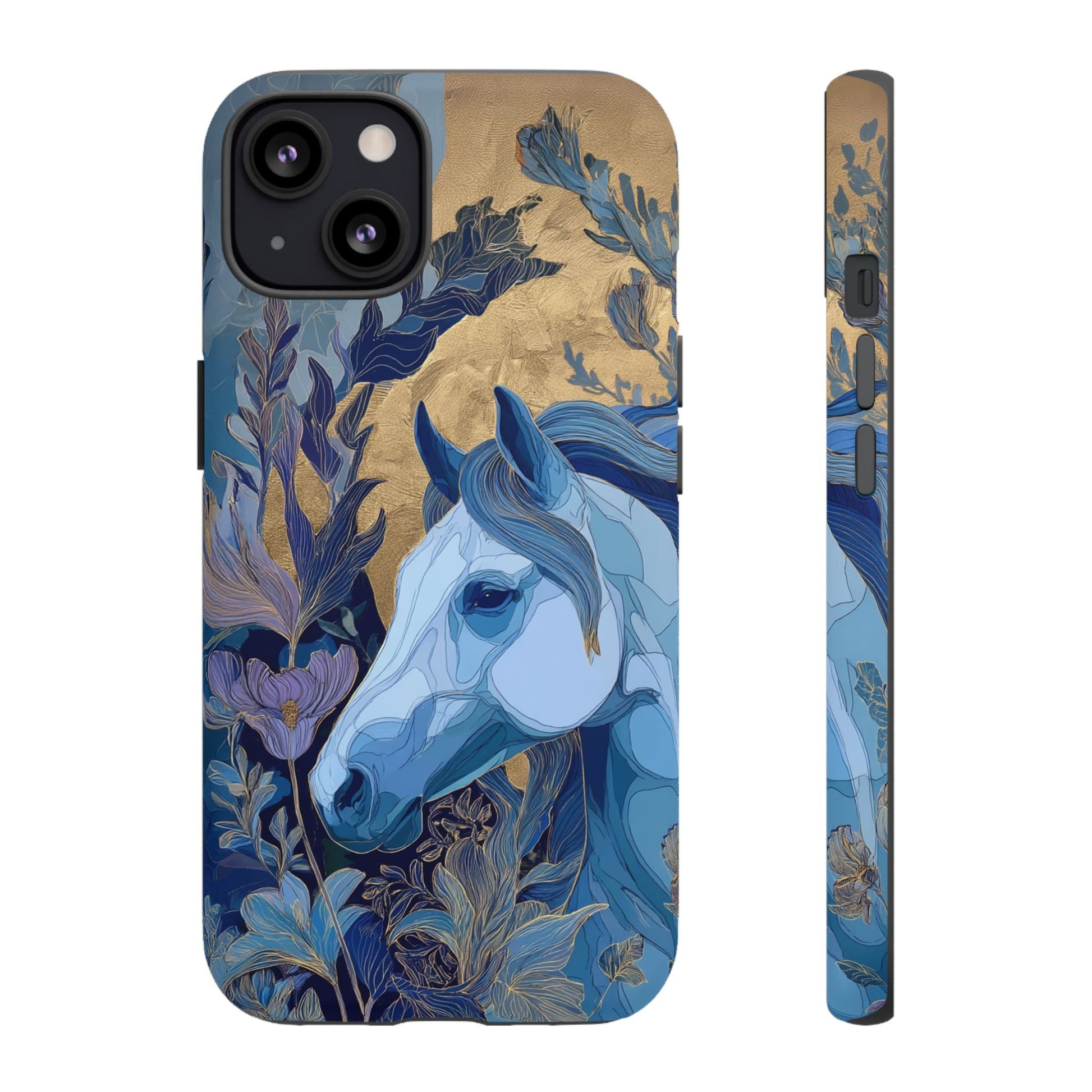 Elegant Horse iPhone Case - Floral Design With White Horse, Unique Gift - FlooredByArt