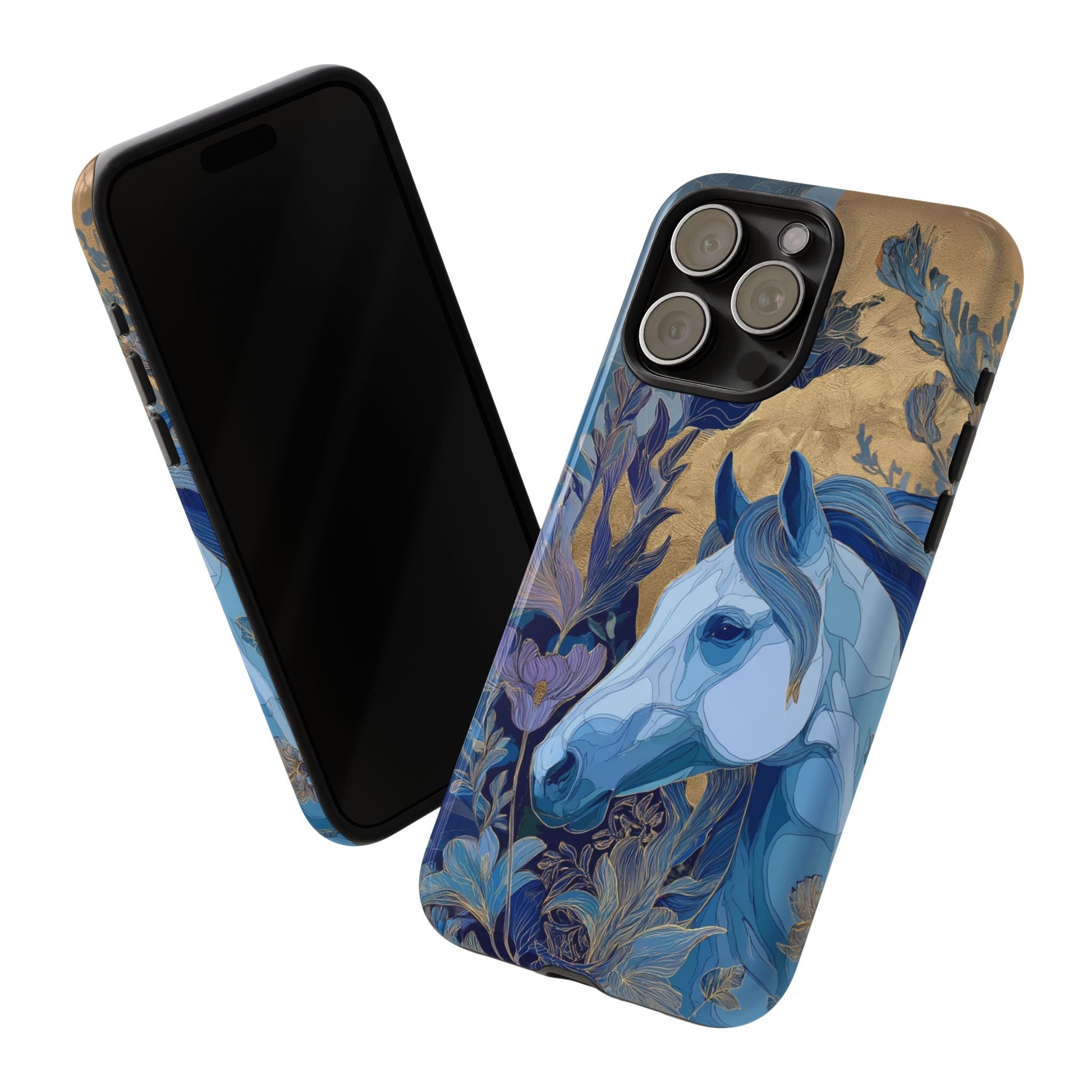 Elegant Horse iPhone Case - Floral Design With White Horse, Unique Gift - FlooredByArt