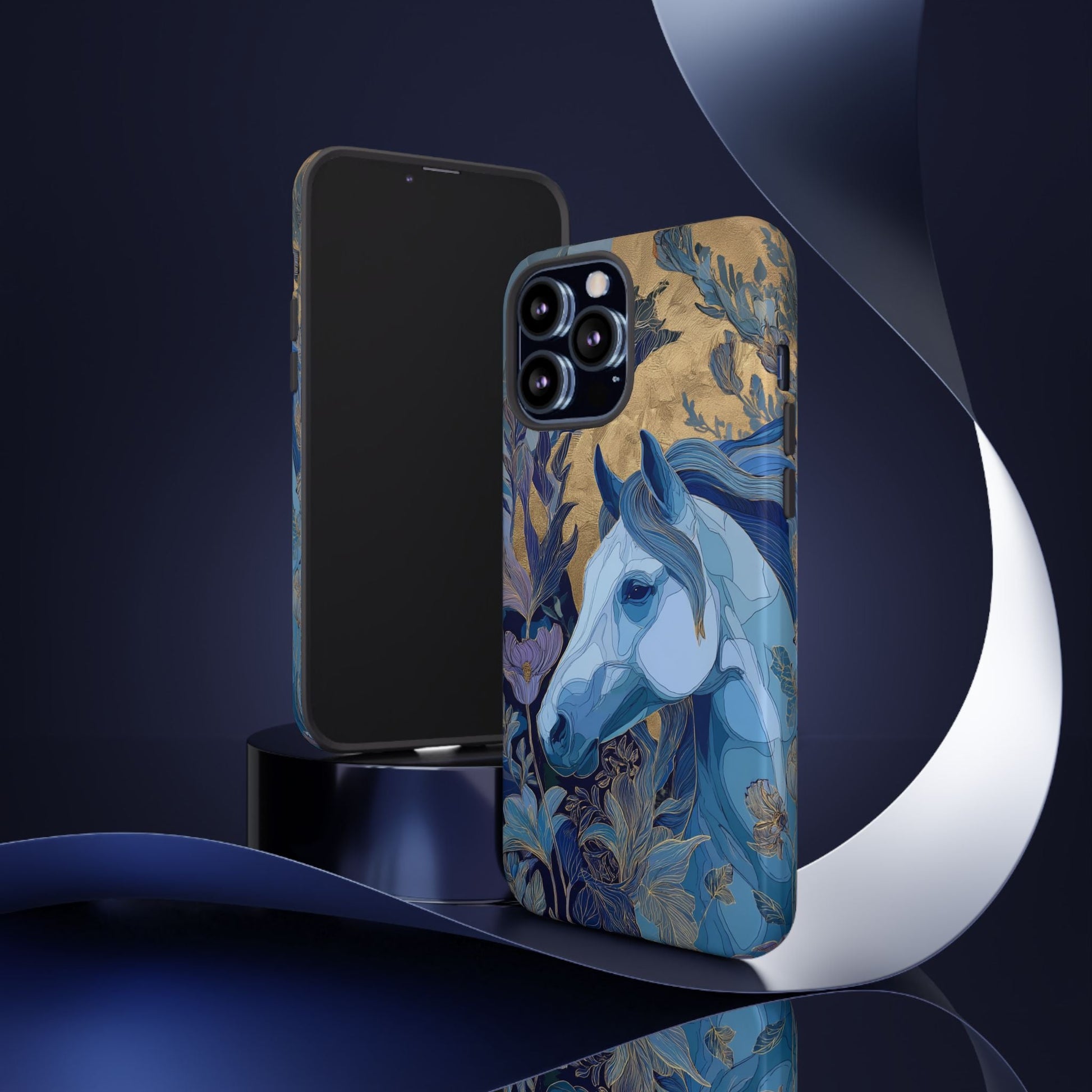 Elegant Horse iPhone Case - Floral Design With White Horse, Unique Gift - FlooredByArt
