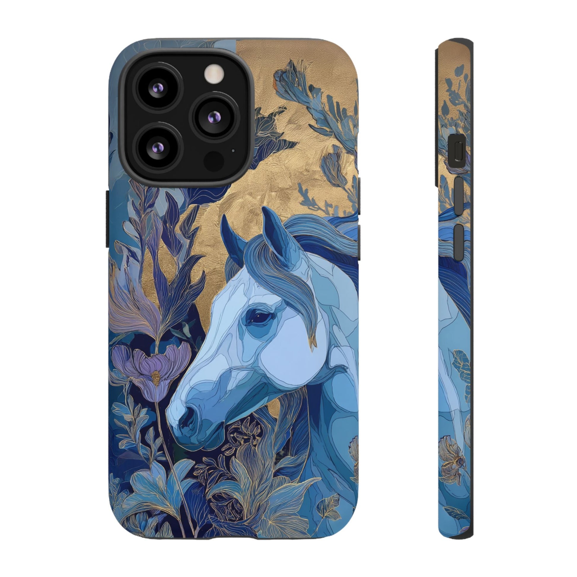 Elegant Horse iPhone Case - Floral Design With White Horse, Unique Gift - FlooredByArt