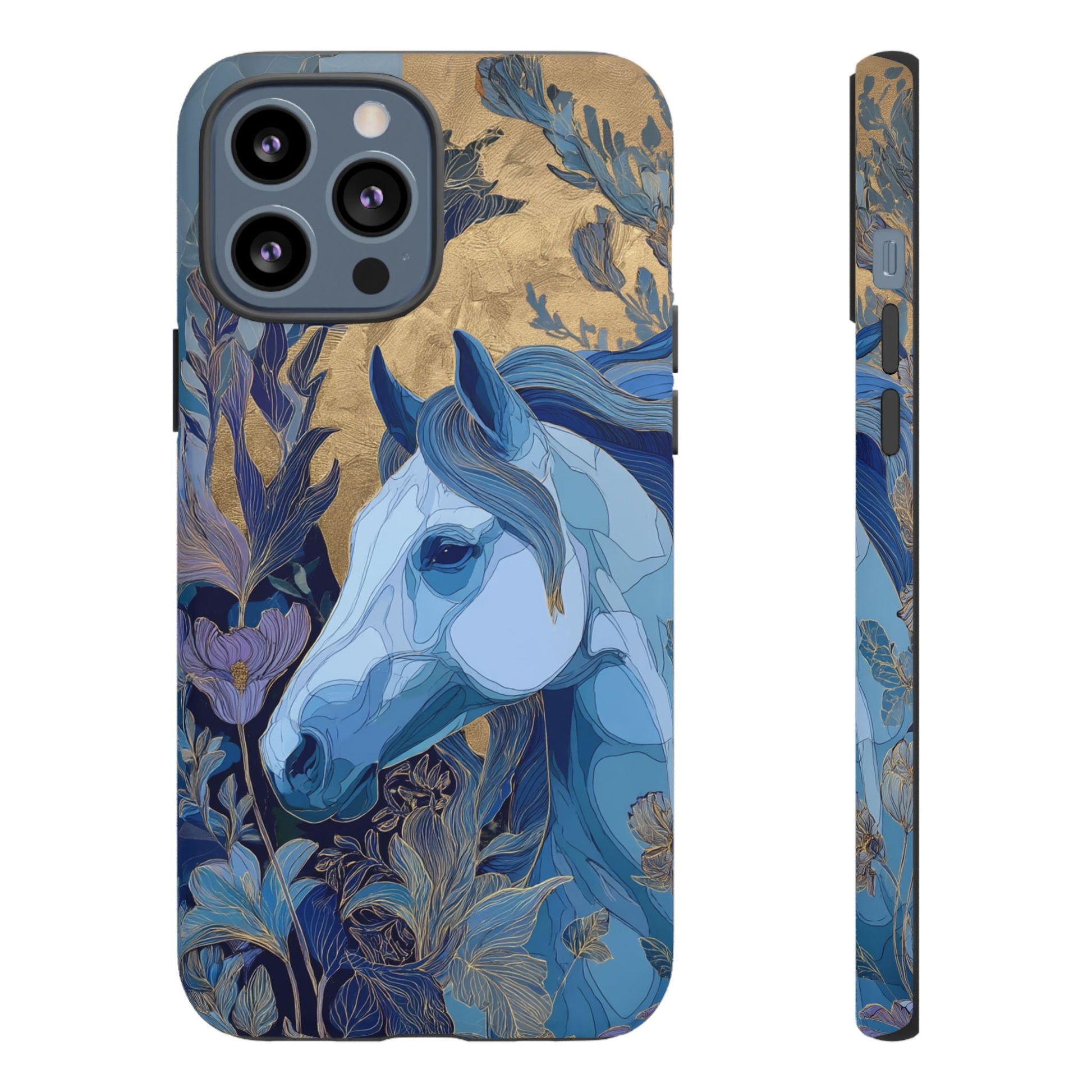 Elegant Horse iPhone Case - Floral Design With White Horse, Unique Gift - FlooredByArt