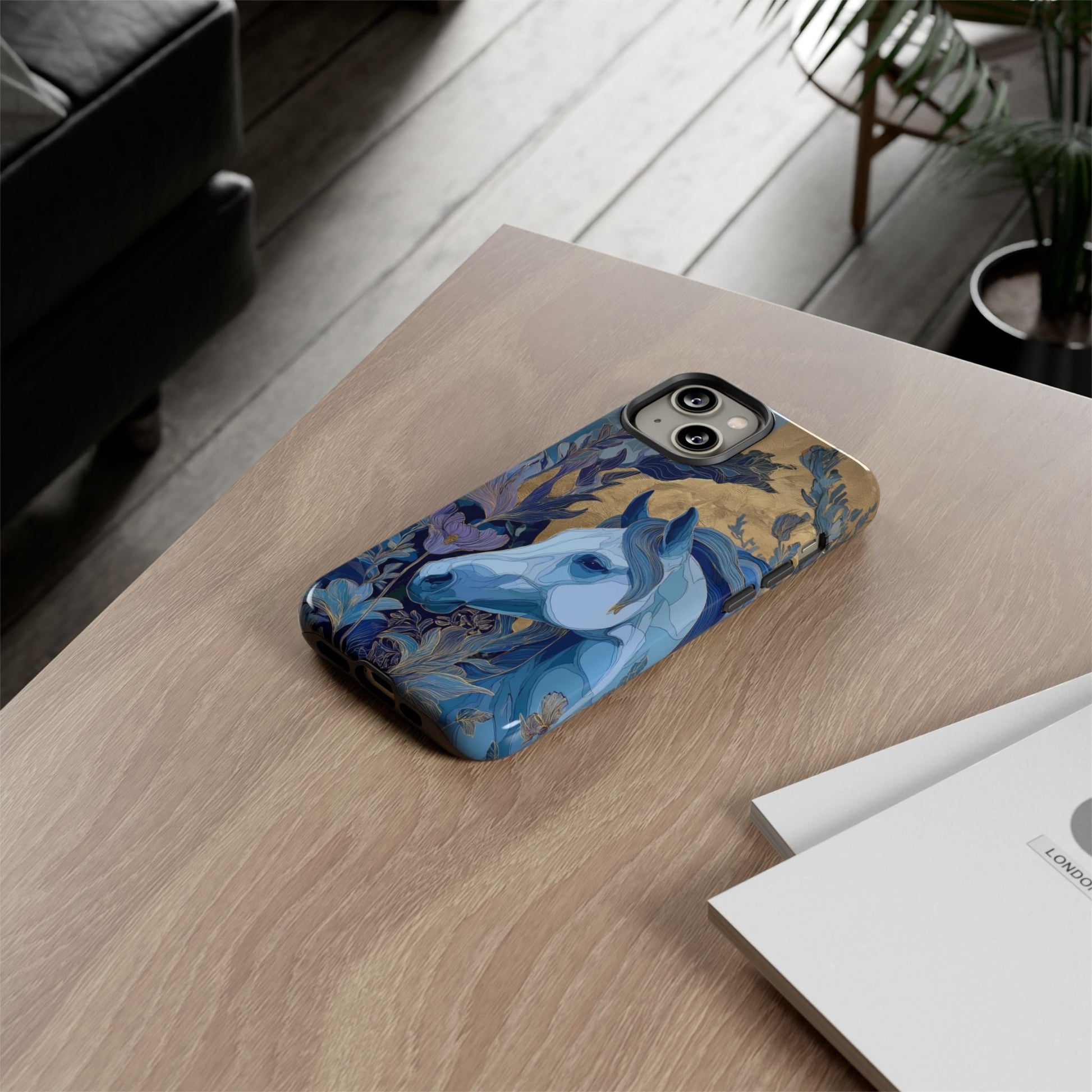 Elegant Horse iPhone Case - Floral Design With White Horse, Unique Gift - FlooredByArt