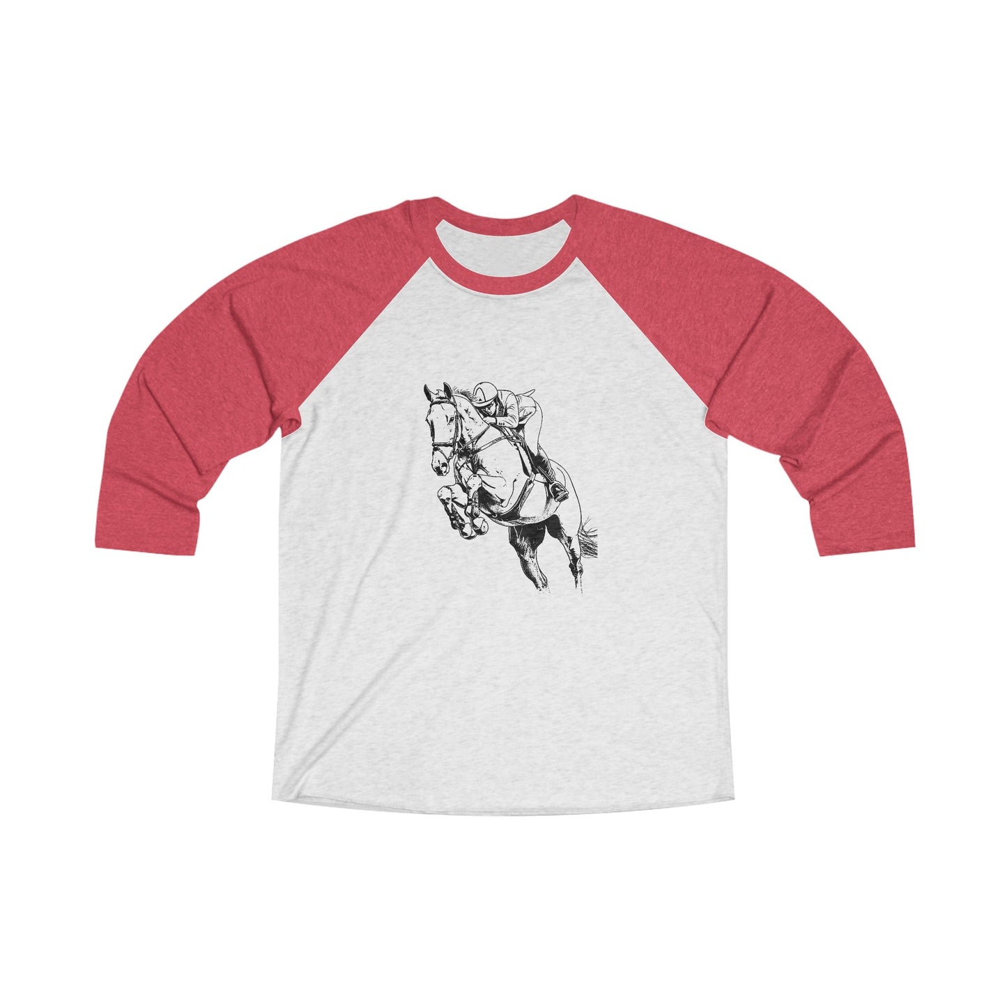 Equestrian Hunter Jumper Ragland T-shirt, Two color Baseball Shirt, Equestrian Horse Shirt, Equestrian Gift, Show Jumping, HorseLover Shirt - FlooredByArt