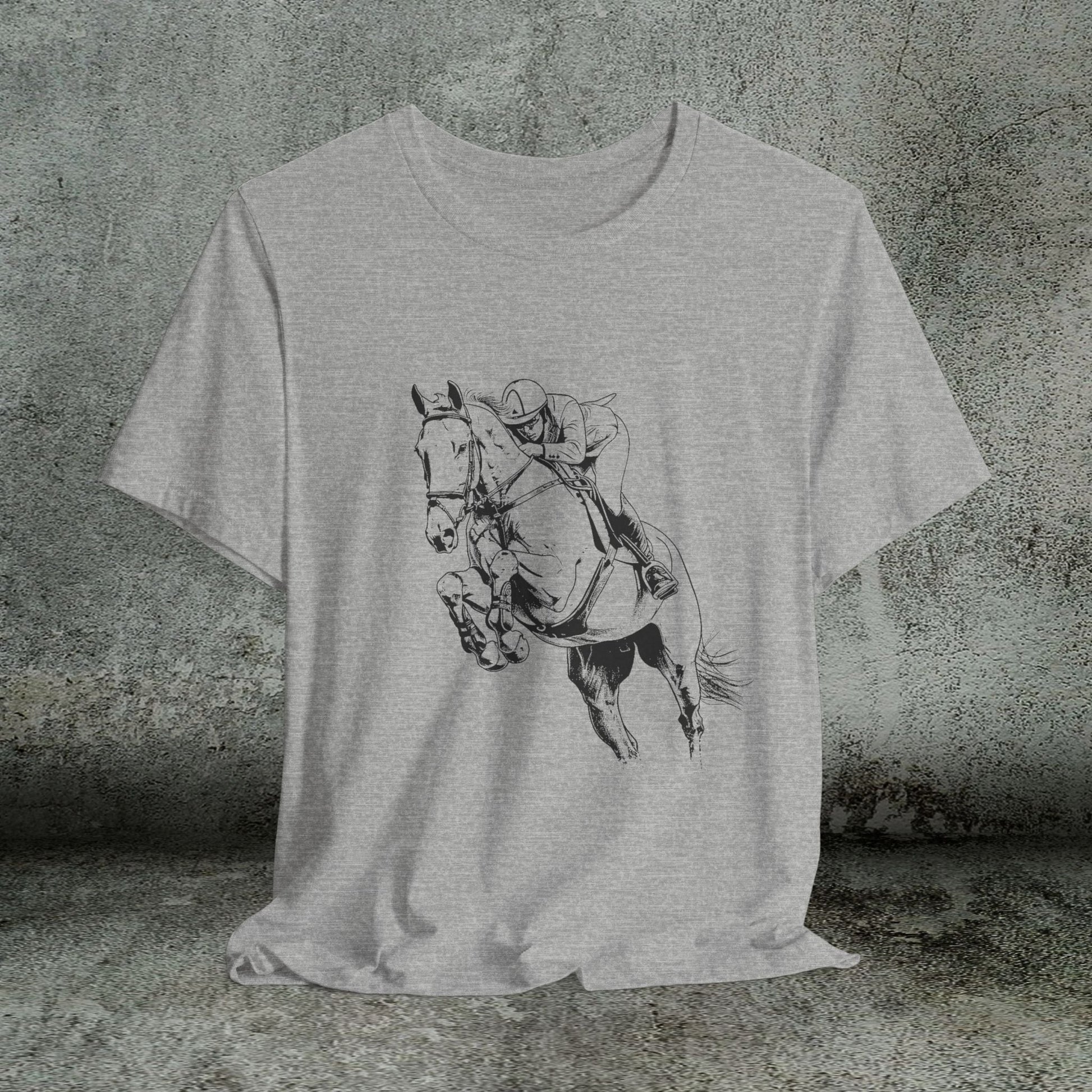 Equestrian T-Shirt - Hunter Jumper Horse Tee, English Riding Apparel - FlooredByArt