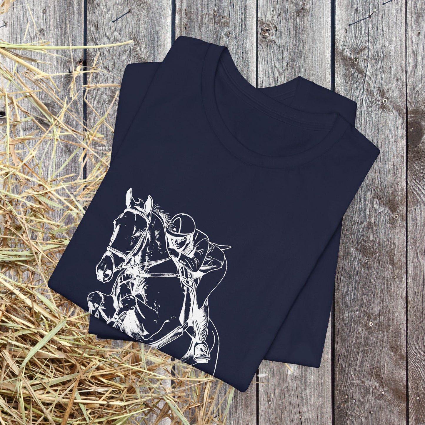 Equestrian T-Shirt - Hunter Jumper Horse Tee, English Riding Apparel - FlooredByArt