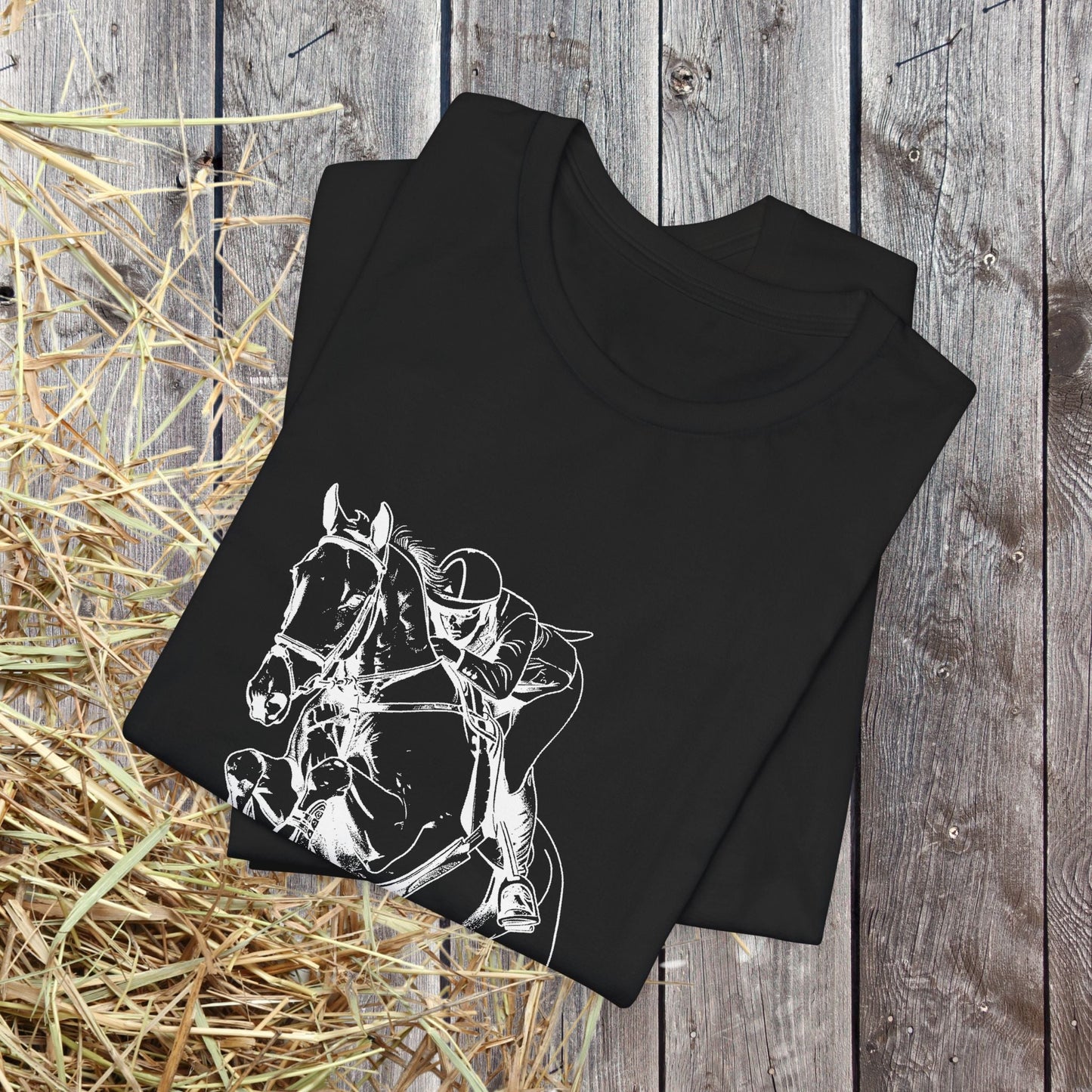 Equestrian T-Shirt - Hunter Jumper Horse Tee, English Riding Apparel - FlooredByArt