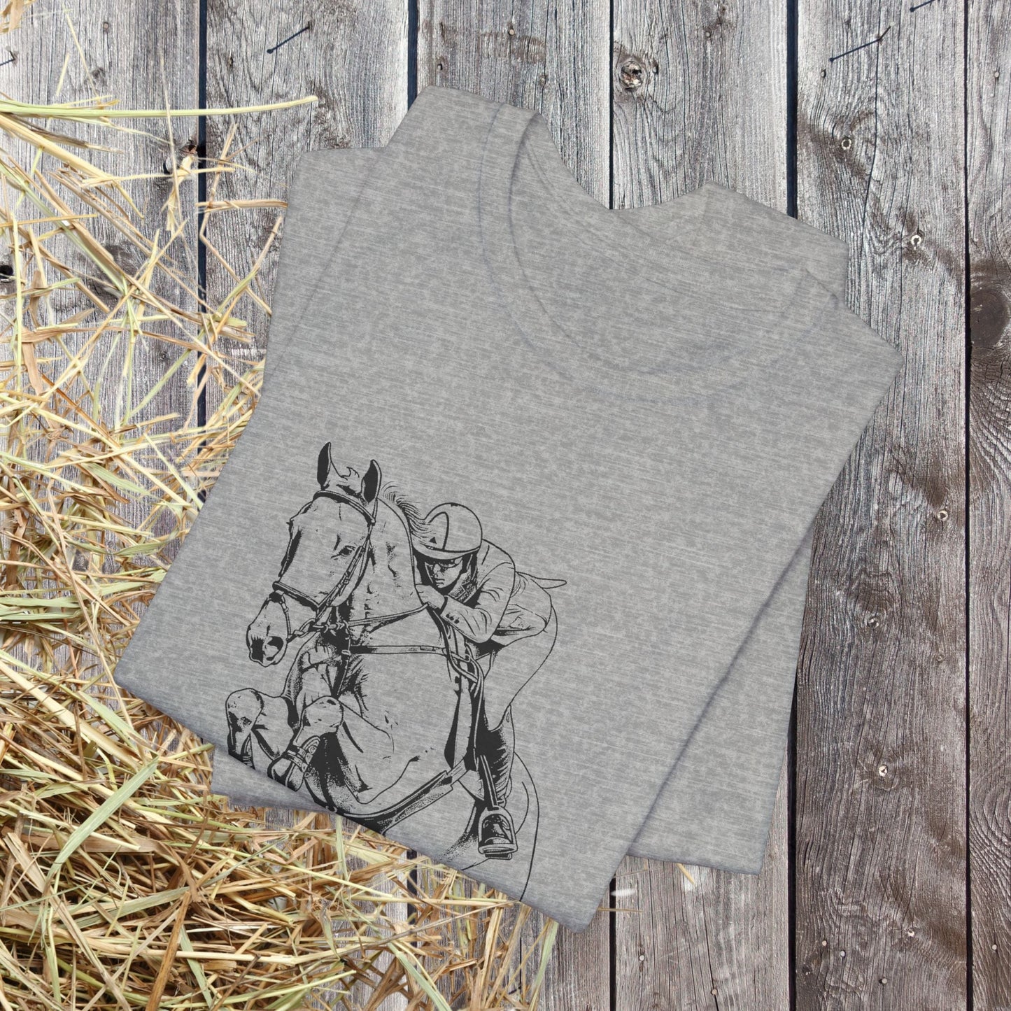 Equestrian T-Shirt - Hunter Jumper Horse Tee, English Riding Apparel - FlooredByArt