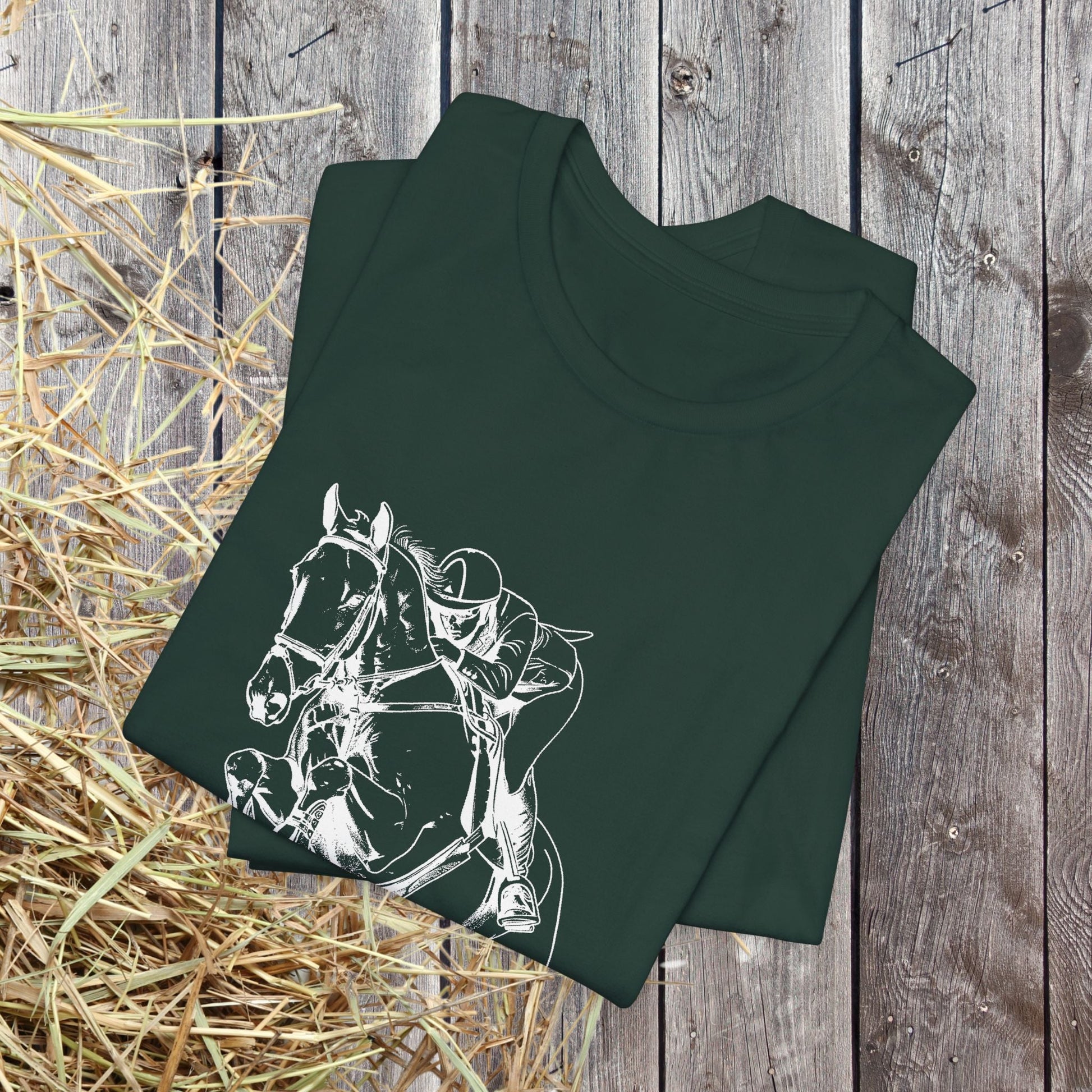 Equestrian T-Shirt - Hunter Jumper Horse Tee, English Riding Apparel - FlooredByArt