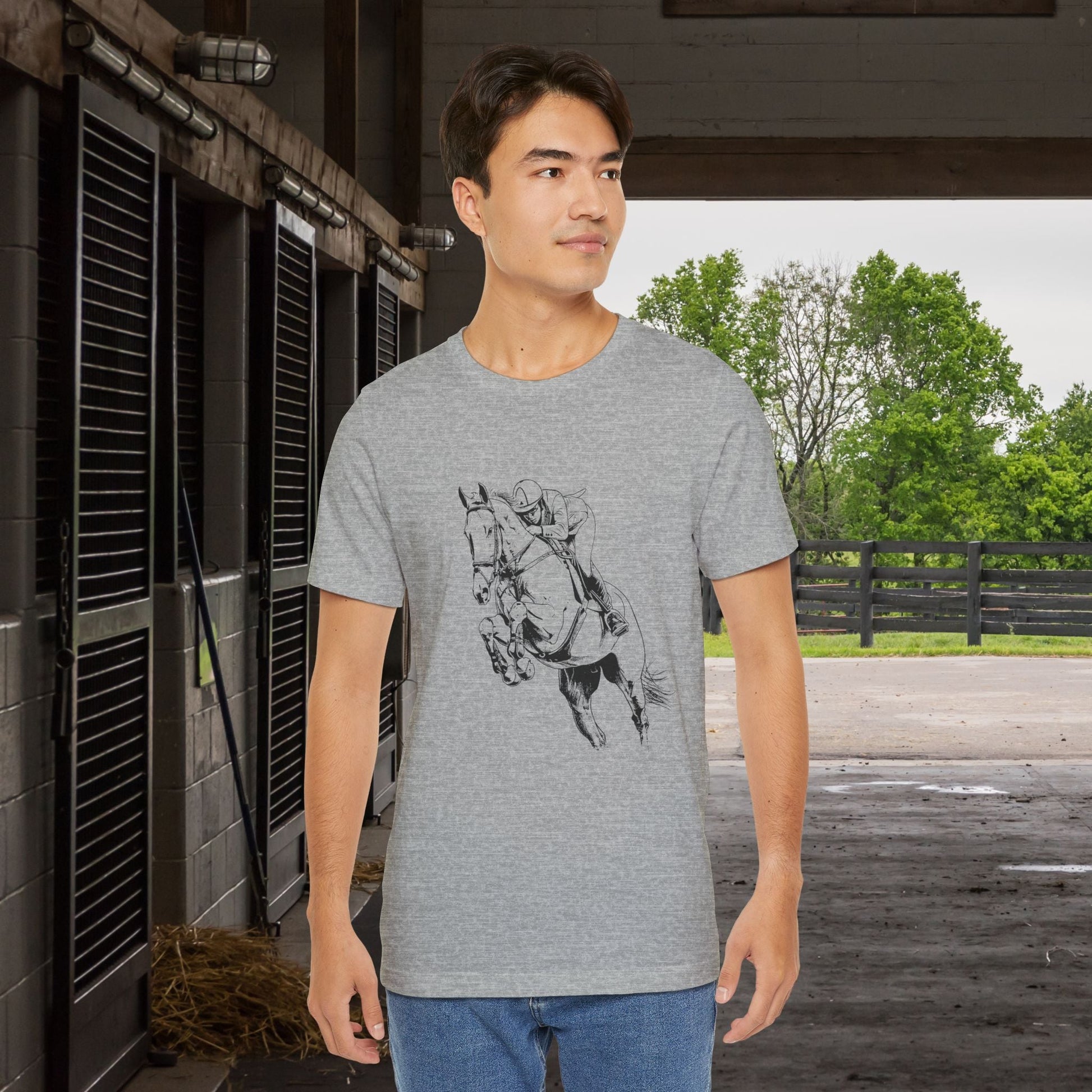 Equestrian T-Shirt - Hunter Jumper Horse Tee, English Riding Apparel - FlooredByArt