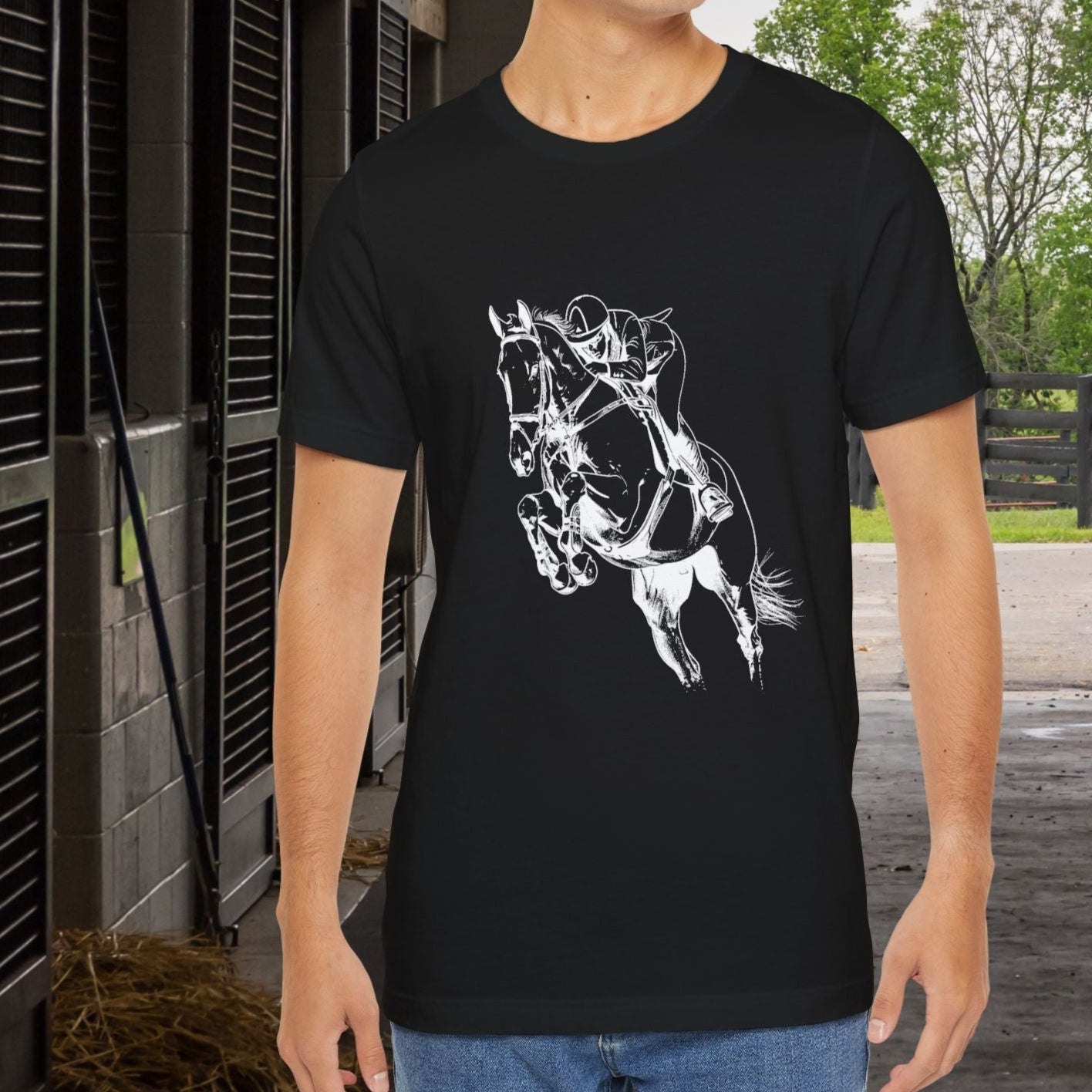 Equestrian T-Shirt - Hunter Jumper Horse Tee, English Riding Apparel - FlooredByArt