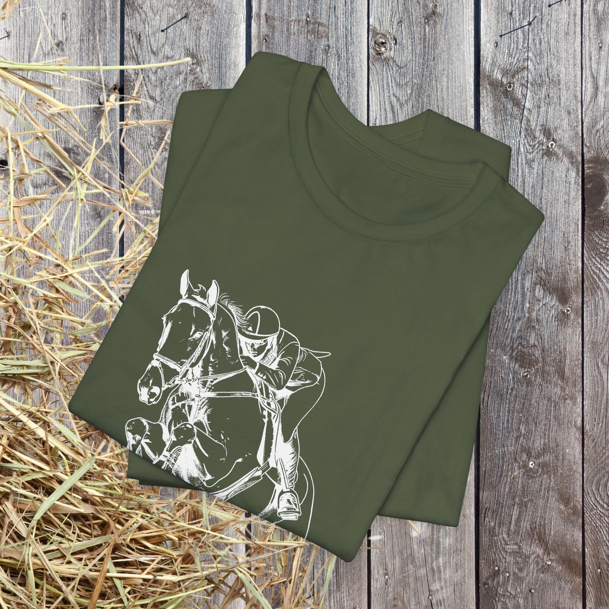 Equestrian T-Shirt - Hunter Jumper Horse Tee, English Riding Apparel - FlooredByArt