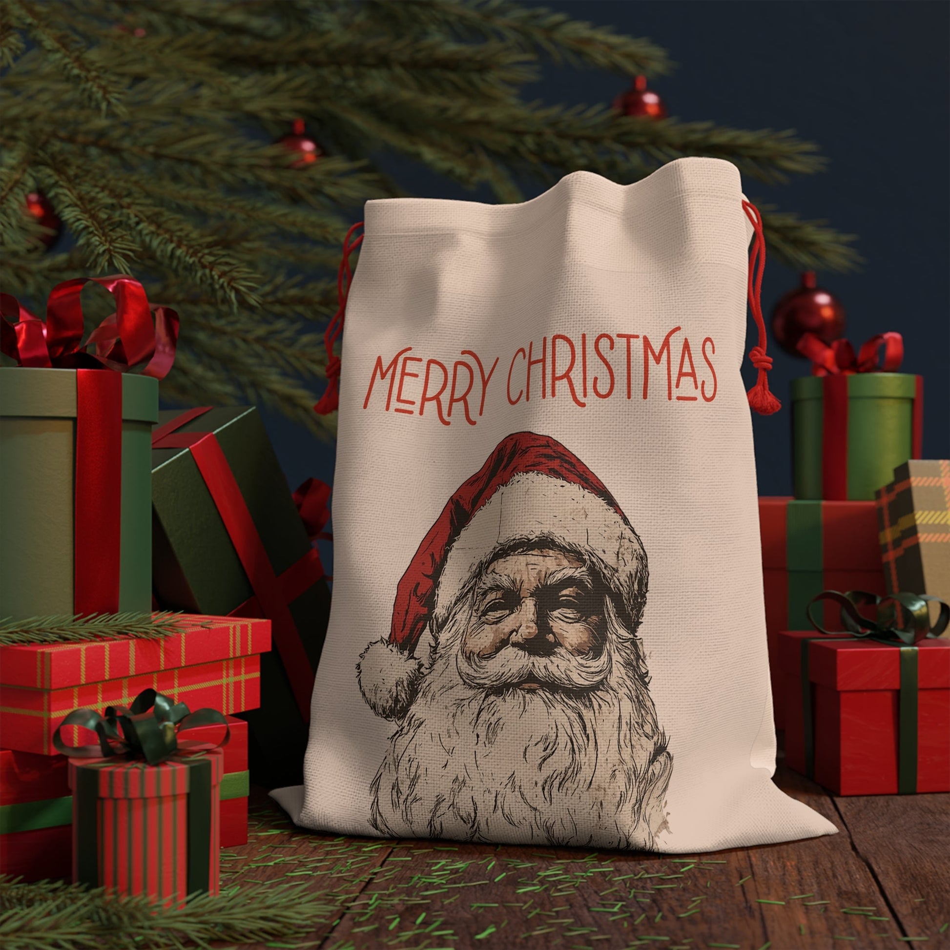 EXTRA LARGE Santa Gift bag, oversized Santa sack, Christmas bag, Personalized Recycleable bag, Christmas Holiday gift, Custom Santa Sack - FlooredByArt