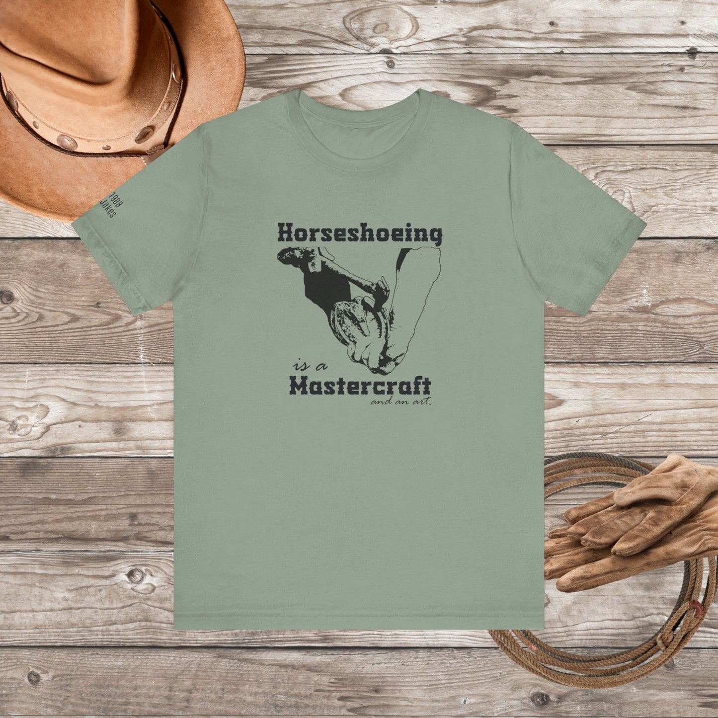 Farrier T - shirt, Personalized Horseshoer Mastercraft Horse Hoof Tee, Professional Farrier Gift Shirt - FlooredByArt