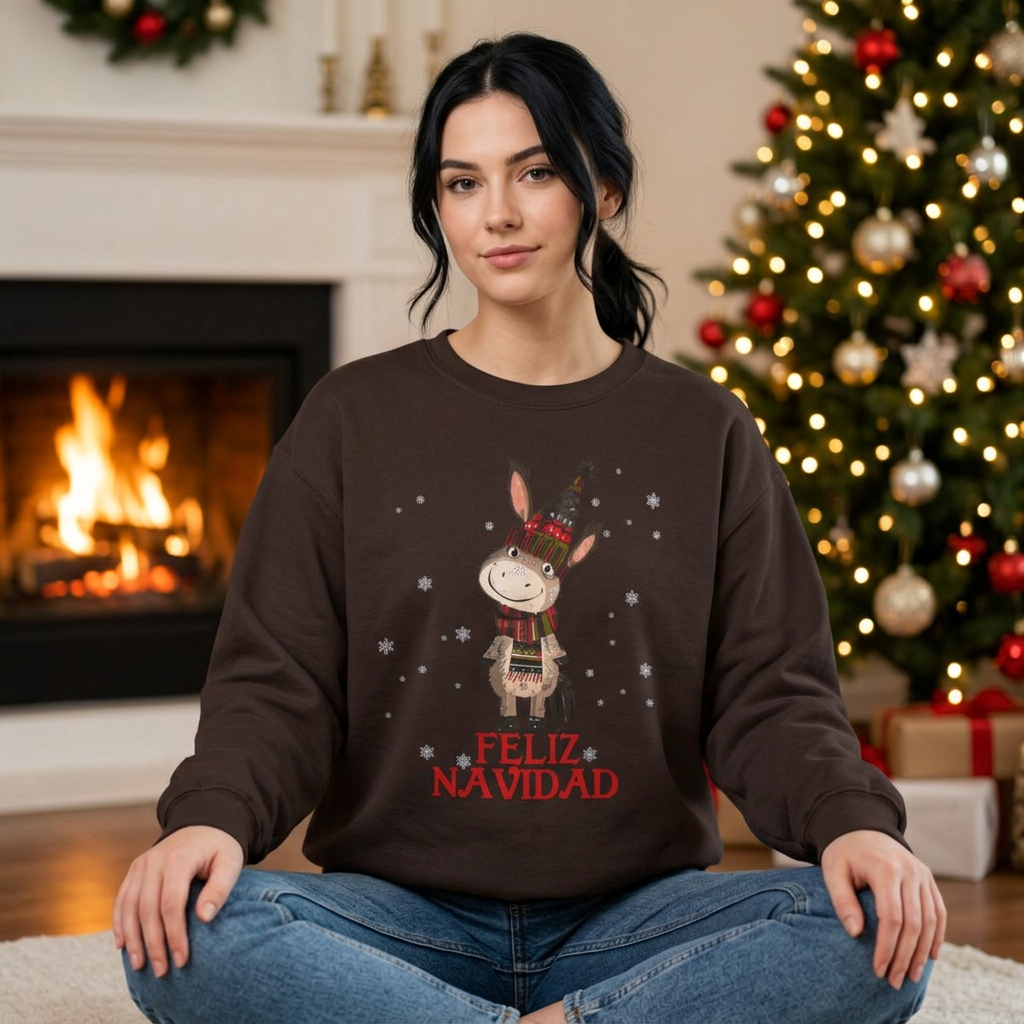 Feliz Navidad Donkey Christmas Sweatshirt