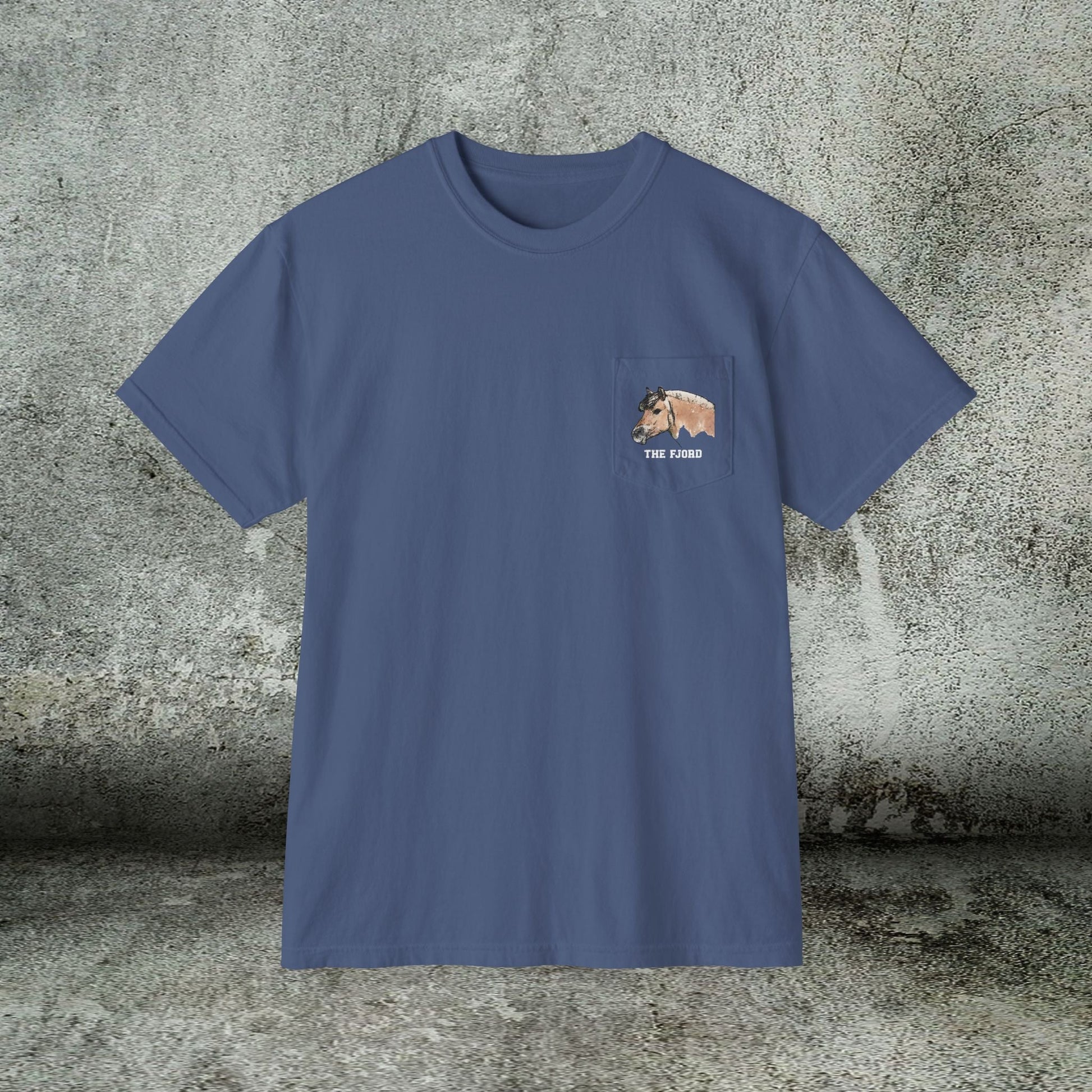 Fjord Horse Pocket T-Shirt – Comfort Colors Norwegian Fjord Art Tee - FlooredByArt