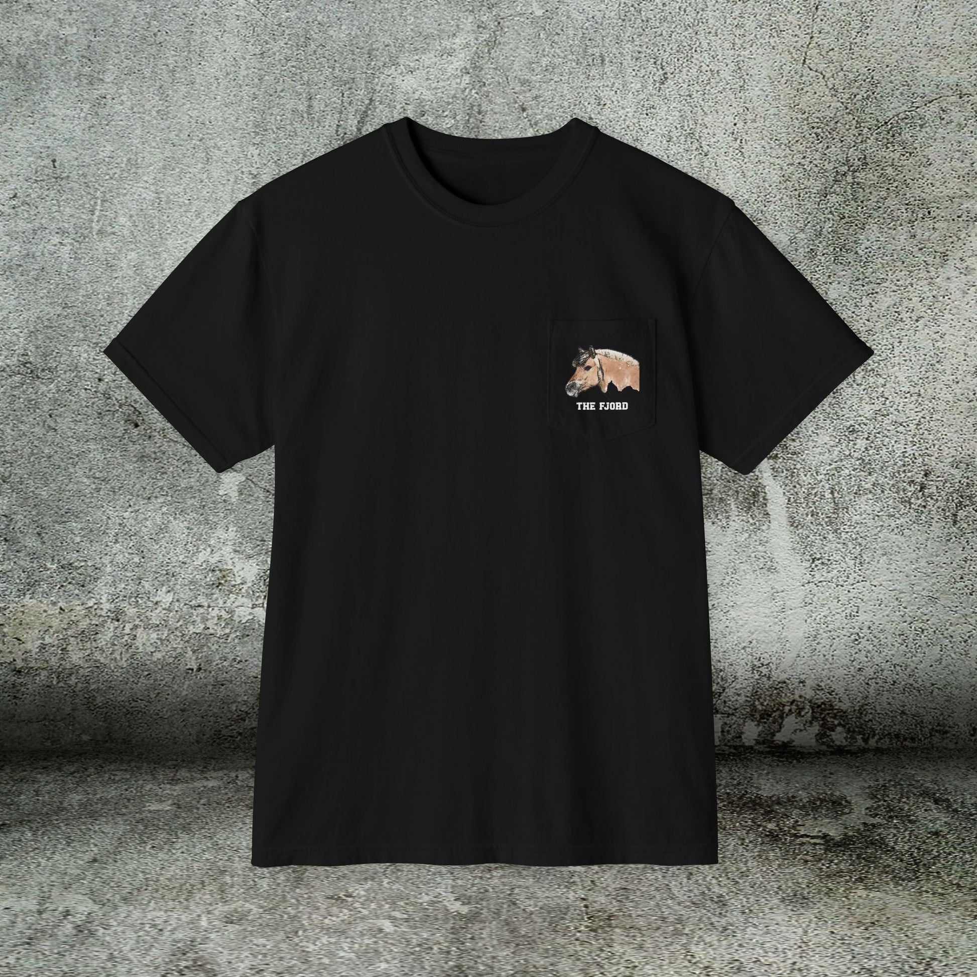 Fjord Horse Pocket T-Shirt – Comfort Colors Norwegian Fjord Art Tee - FlooredByArt