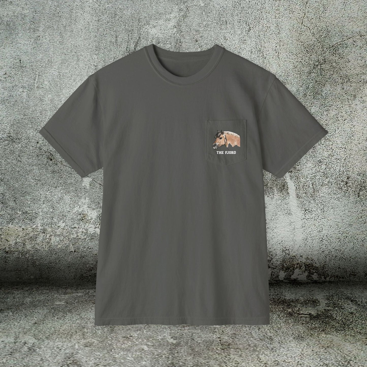 Fjord Horse Pocket T-Shirt – Comfort Colors Norwegian Fjord Art Tee - FlooredByArt