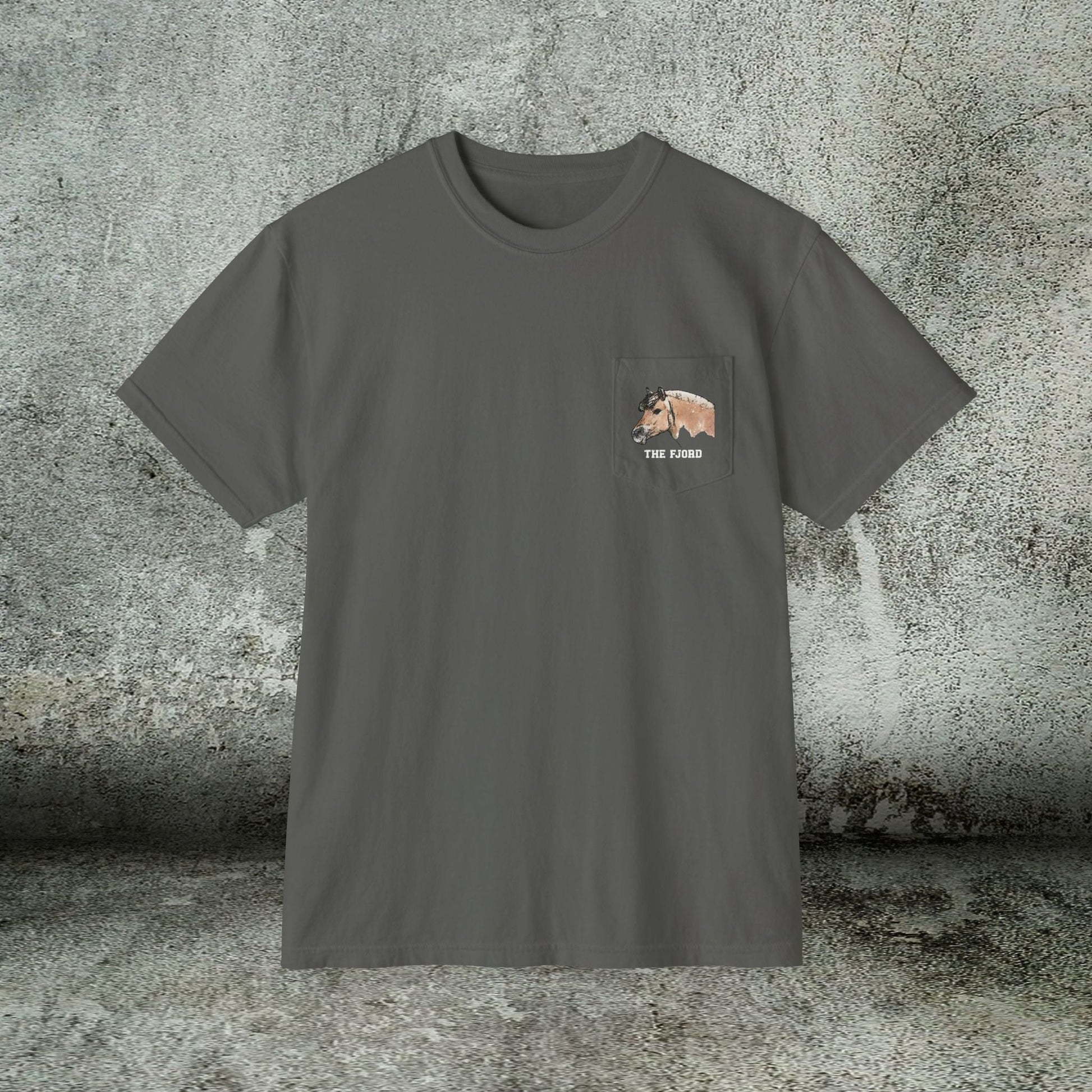 Fjord Horse Pocket T-Shirt – Comfort Colors Norwegian Fjord Art Tee - FlooredByArt