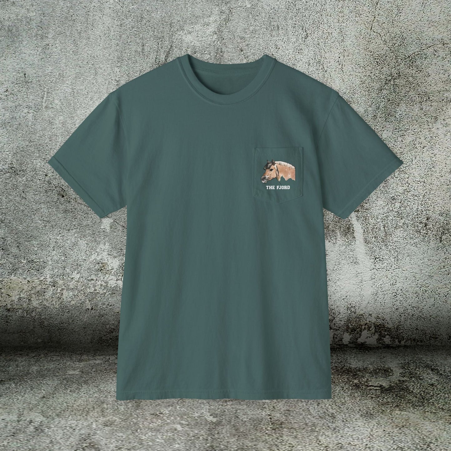 Fjord Horse Pocket T-Shirt – Comfort Colors Norwegian Fjord Art Tee - FlooredByArt