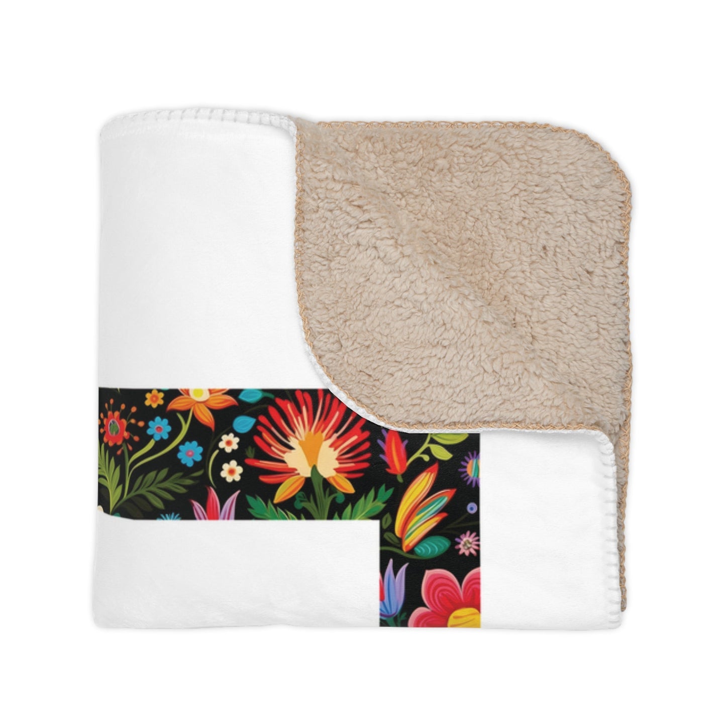 Floral Draft Horse Minky Blanket, Horse Lover Fancy Flower Blanket - FlooredByArt