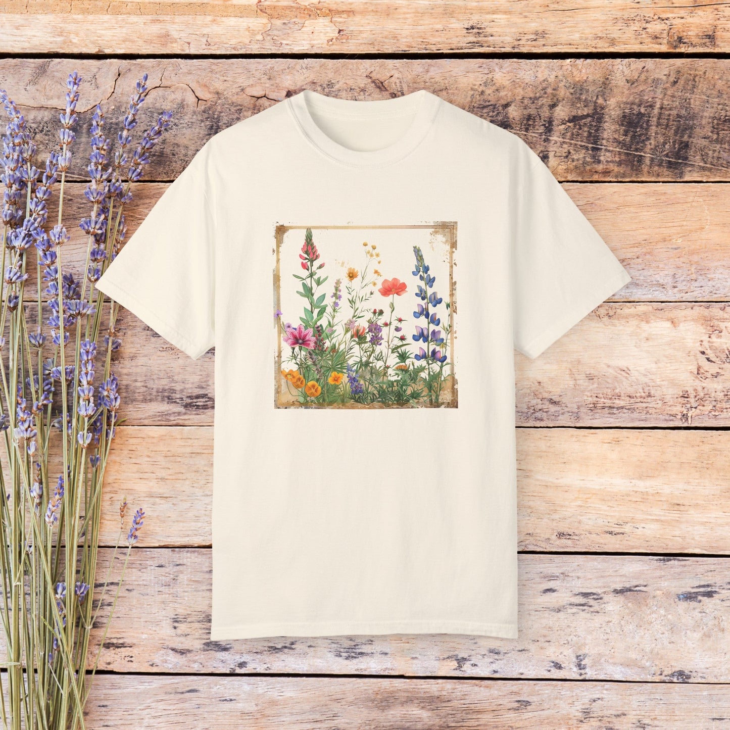 Flower t - Shirt, Vintage Wildflower Style Gift, Trendy Flower Aesthetic - FlooredByArt