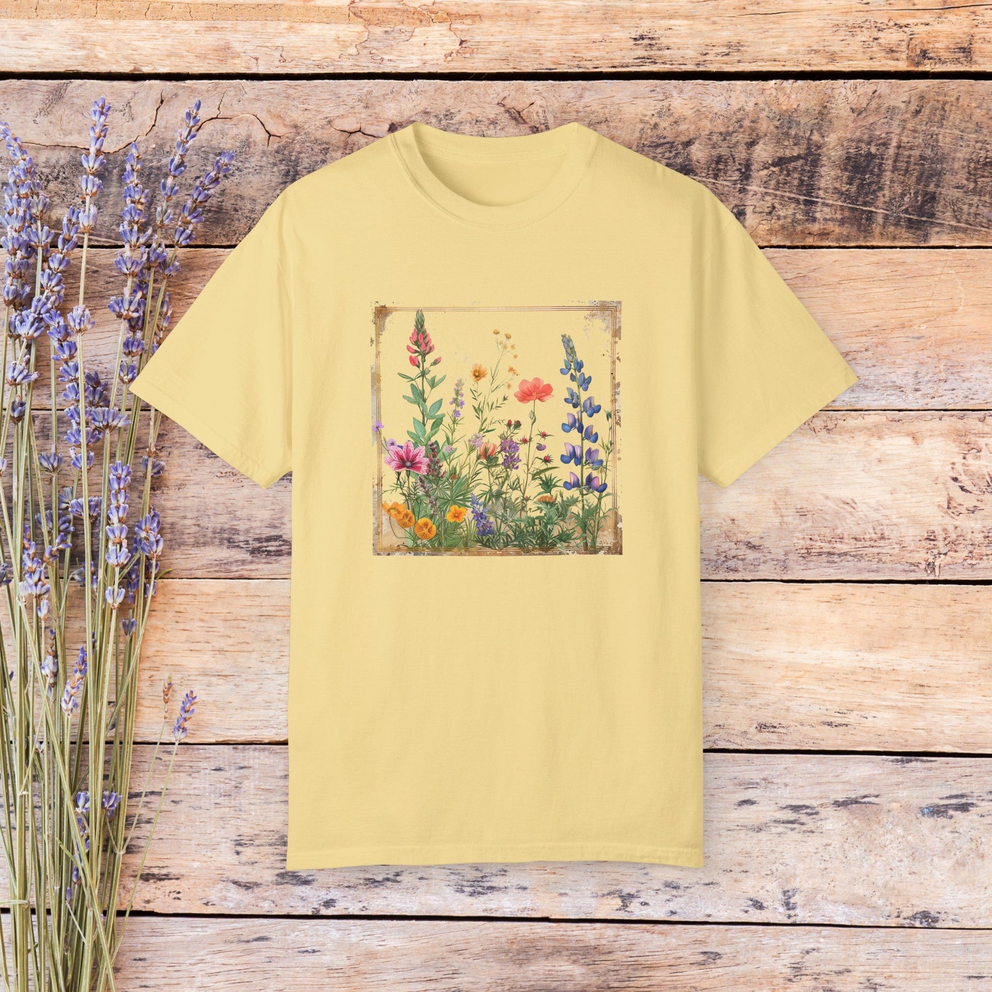 Flower t - Shirt, Vintage Wildflower Style Gift, Trendy Flower Aesthetic - FlooredByArt