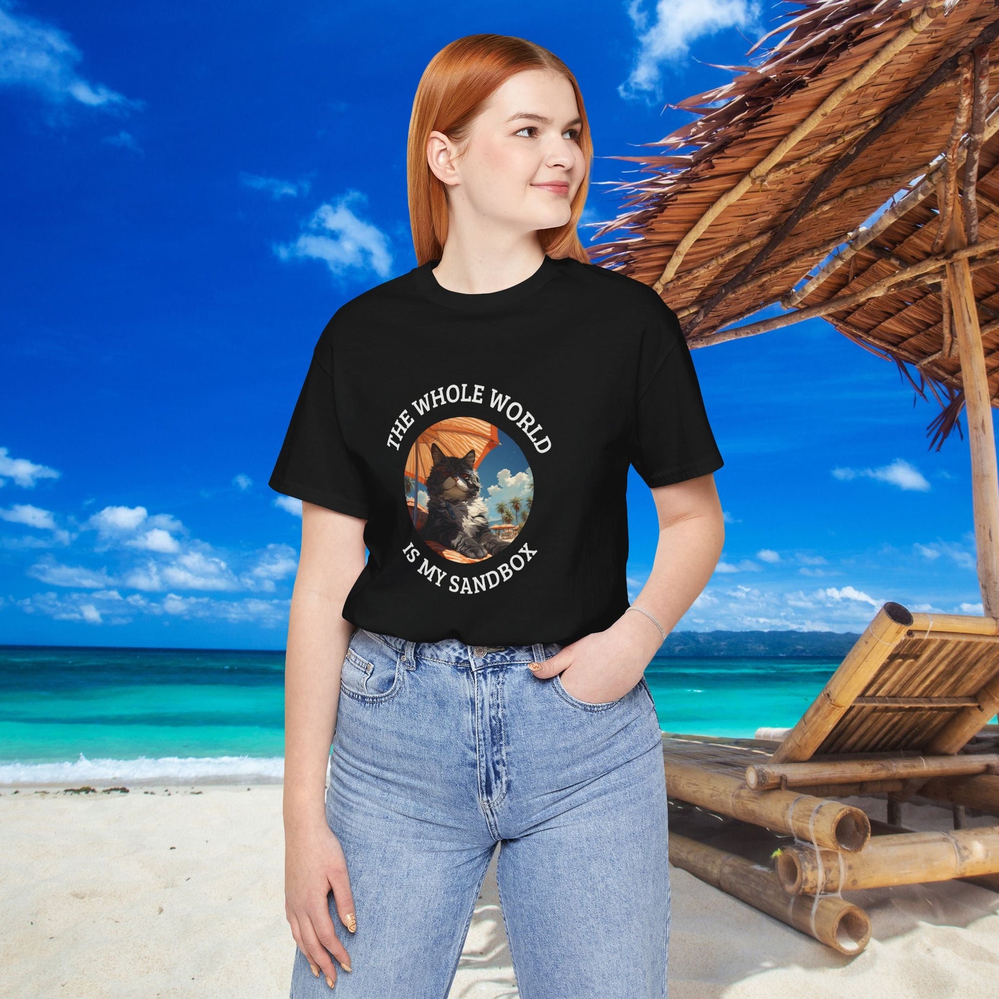 Funny Black Cat Lover Shirt, Cat Quote T-shirt, The Whole World is My Sandbox - FlooredByArt