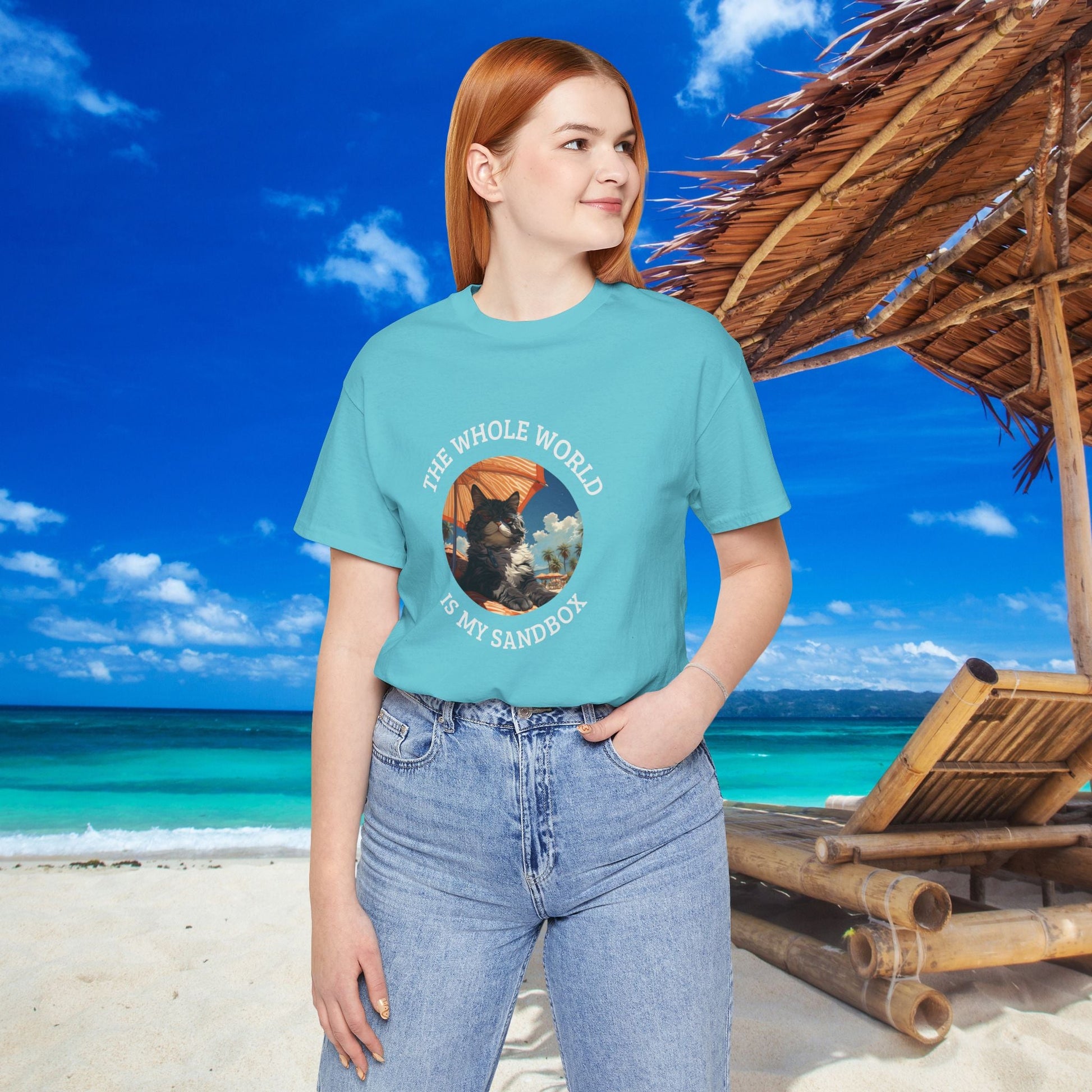 Funny Black Cat Lover Shirt, Cat Quote T-shirt, The Whole World is My Sandbox - FlooredByArt
