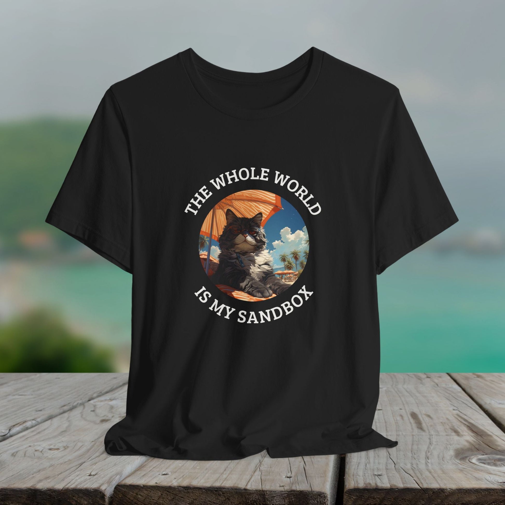 Funny Black Cat Lover Shirt, Cat Quote T-shirt, The Whole World is My Sandbox - FlooredByArt