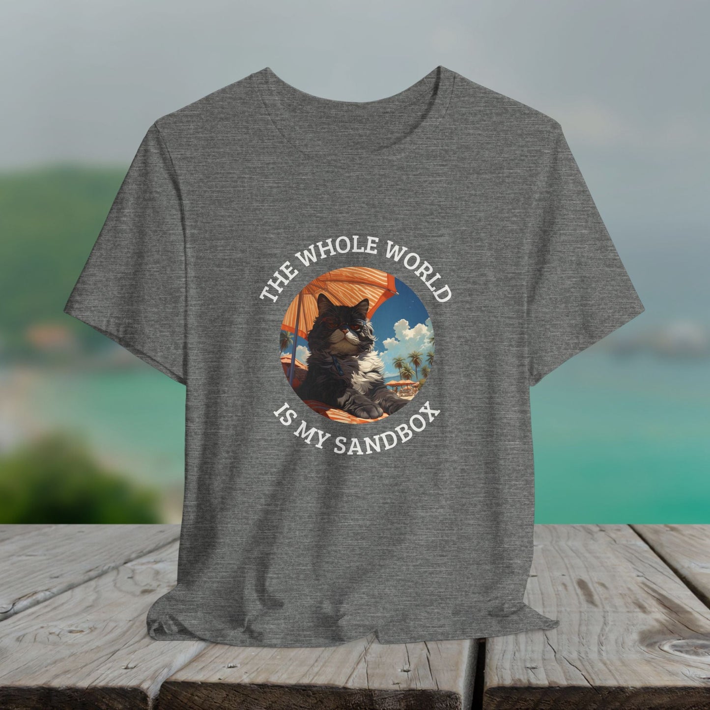 Funny Black Cat Lover Shirt, Cat Quote T-shirt, The Whole World is My Sandbox - FlooredByArt