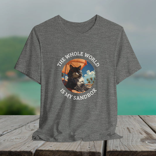 Funny Black Cat Lover Shirt, Cat Quote T-shirt, The Whole World is My Sandbox - FlooredByArt