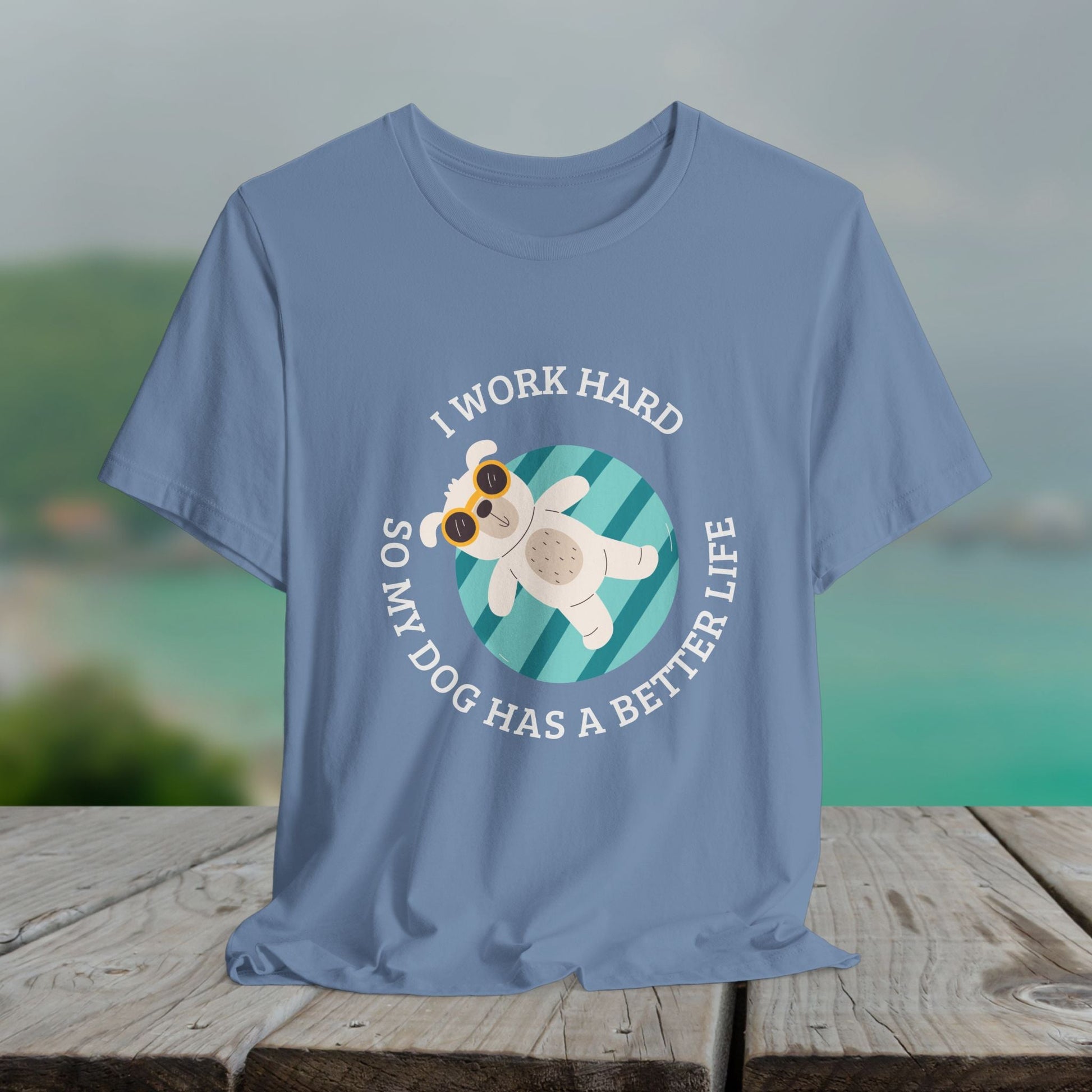 Funny Dog Lover Shirt, I Work Hard So My Dog Has a Better Life, Swimming Pool Tee - FlooredByArt