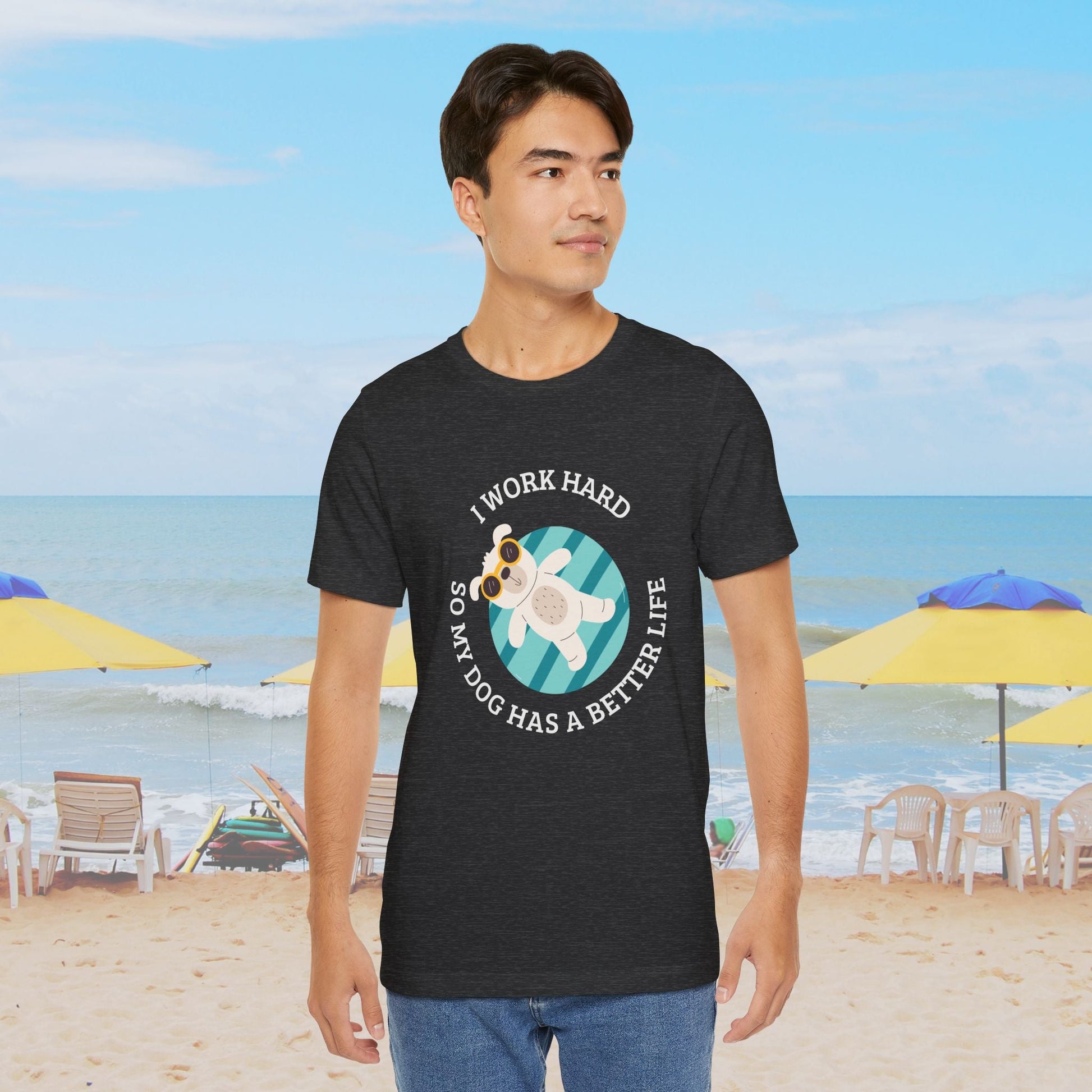Funny Dog Lover Shirt, I Work Hard So My Dog Has a Better Life, Swimming Pool Tee - FlooredByArt