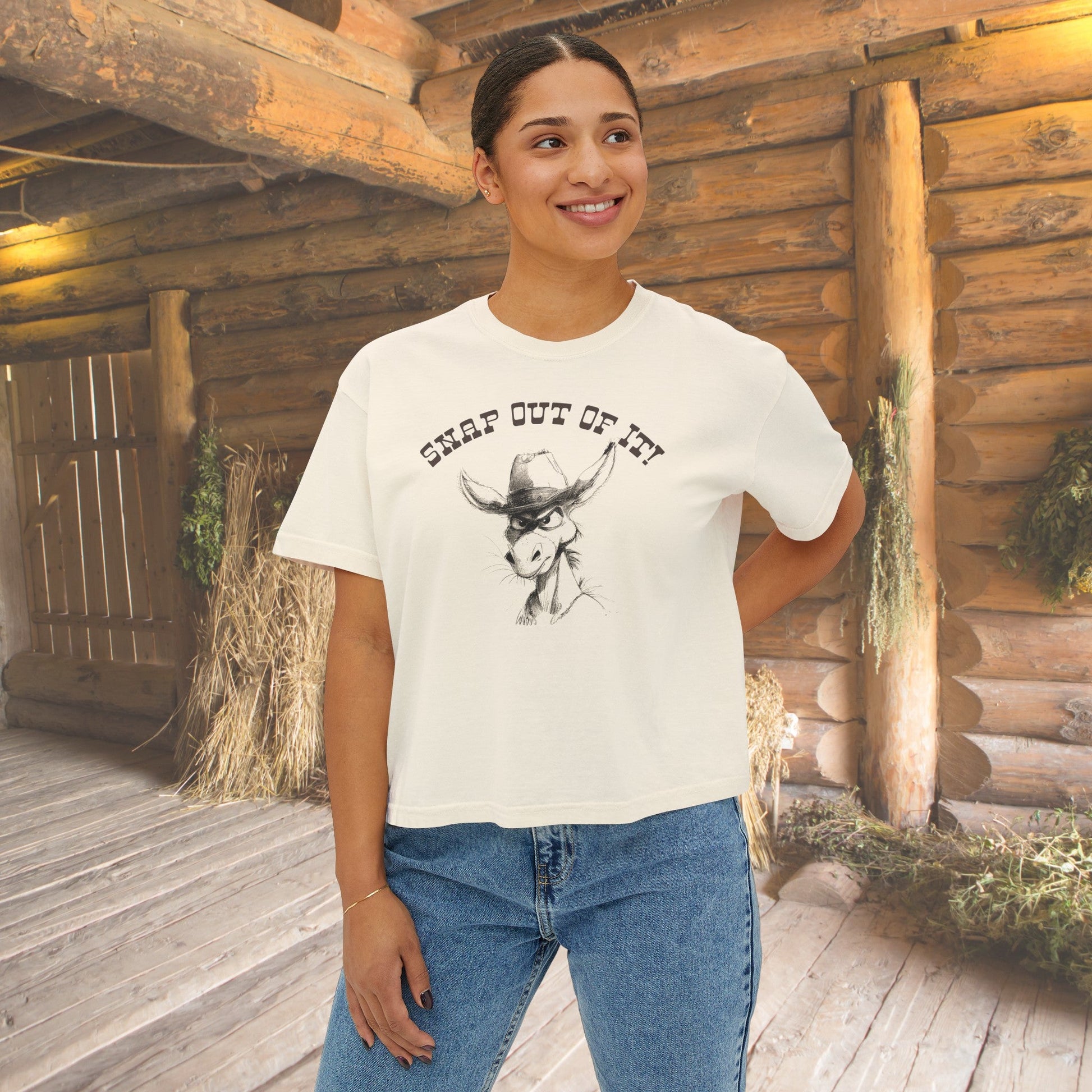 Funny Donkey Comfort Color Crop Top Perfect for Horse Donkey Lovers! Snap Out of It! - FlooredByArt