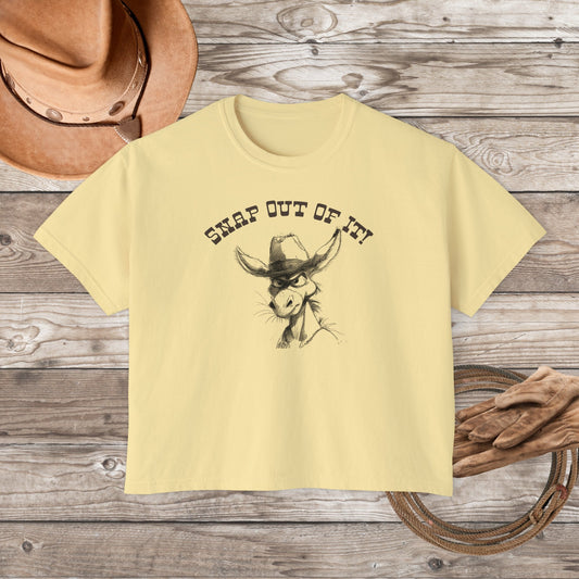 Funny Donkey Comfort Color Crop Top Perfect for Horse Donkey Lovers! Snap Out of It! - FlooredByArt