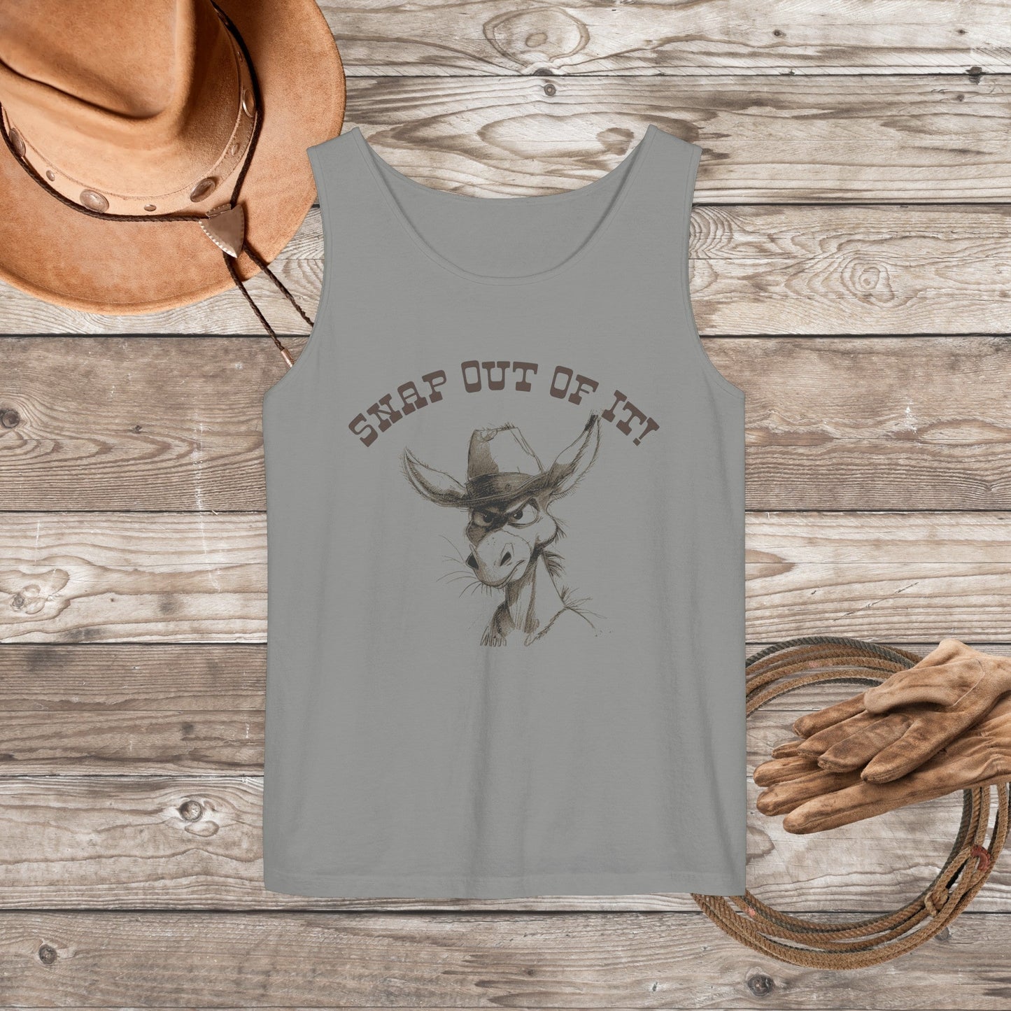 Funny Donkey Comfort Color Tank Top Perfect for Horse Lovers! Snap Out of It! - FlooredByArt